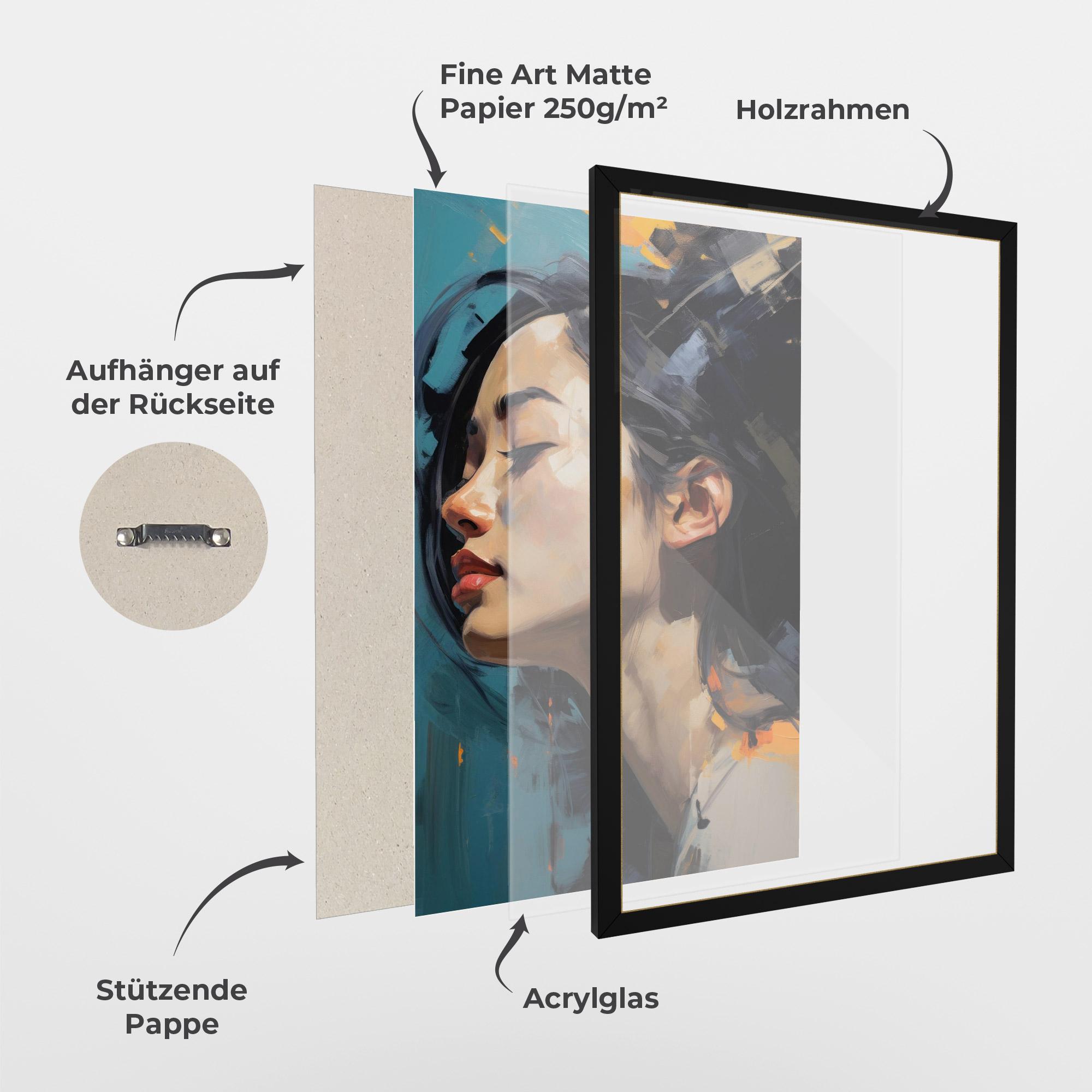 Gerahmte Poster Acrylic Asian Portrait mockup 1