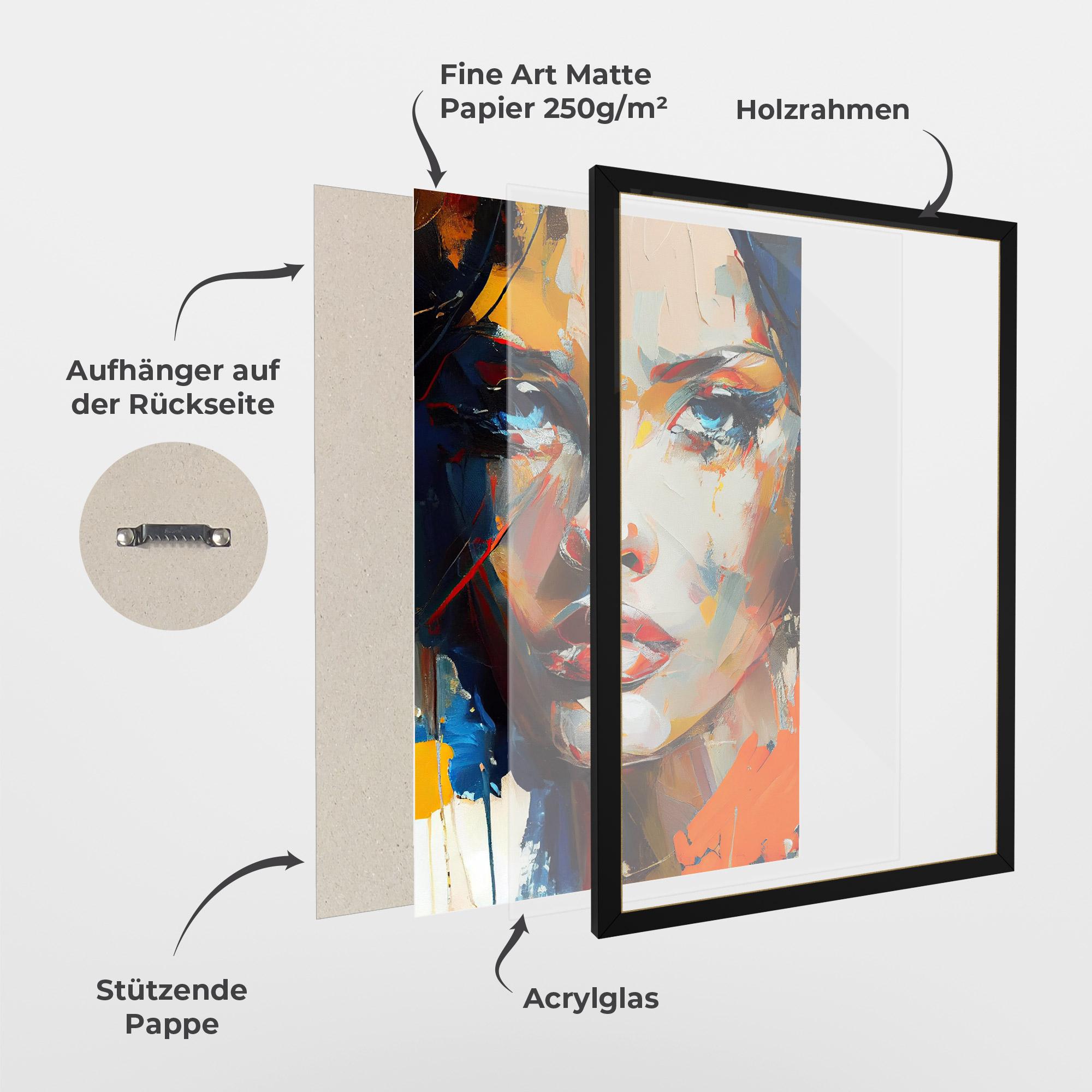 Gerahmte Poster Beautiful Brunette Woman mockup 1