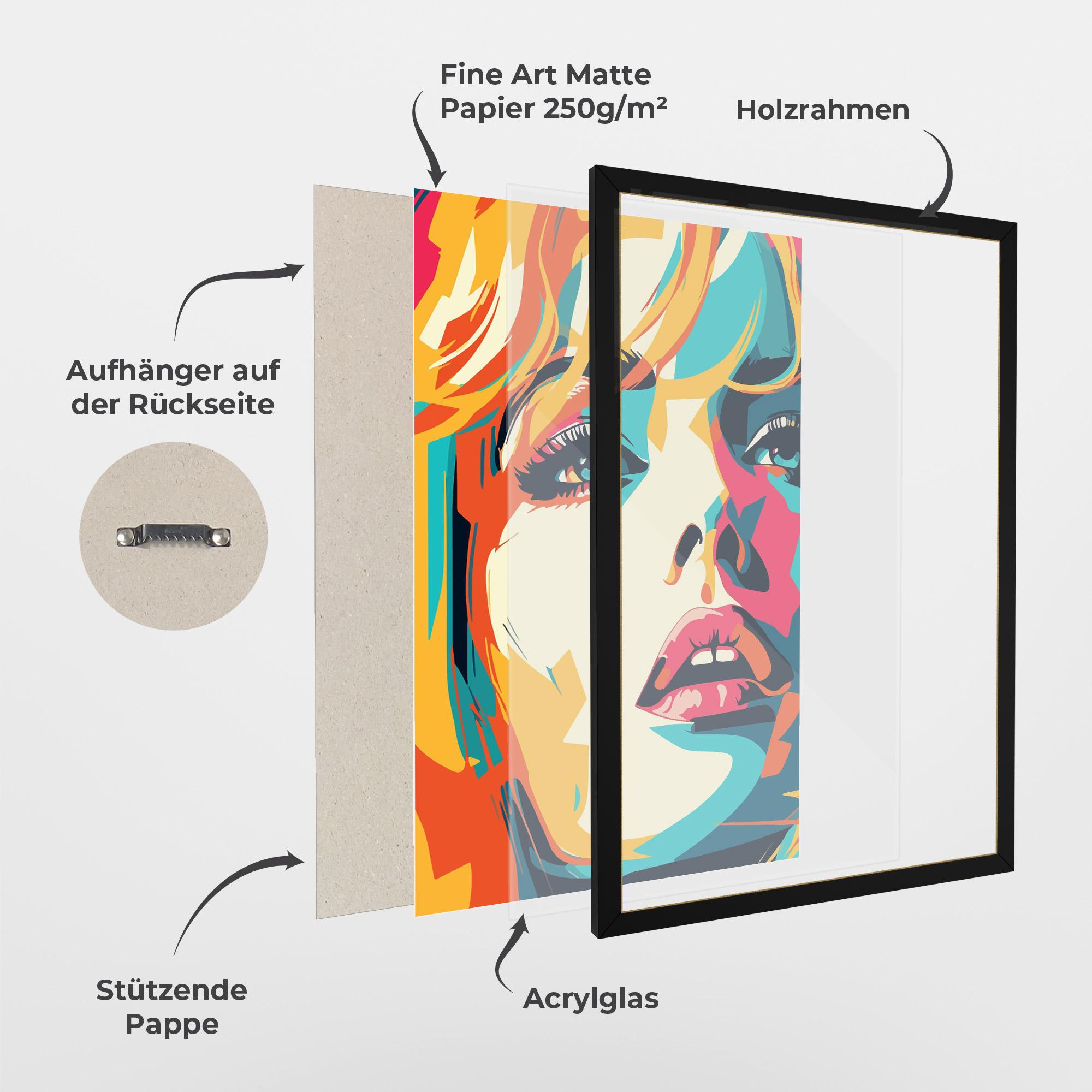 Gerahmte Poster Blonde Girl Portrait mockup 1