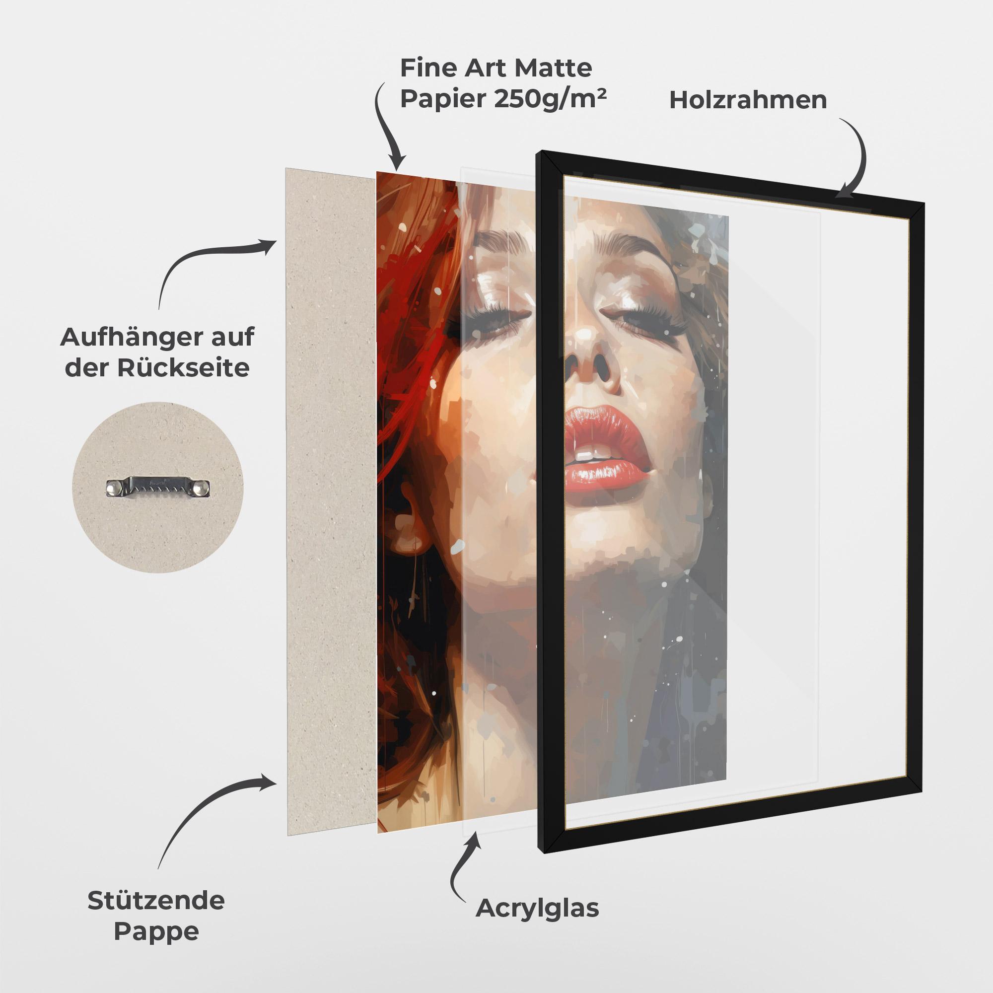 Gerahmte Poster Close Up Look Portrait mockup 1