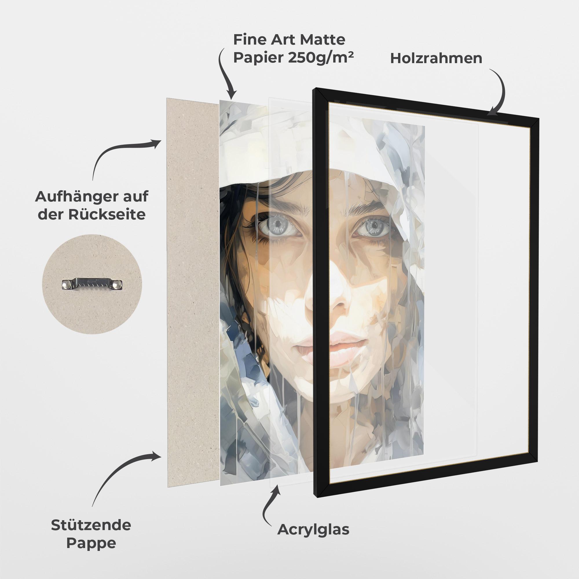 Gerahmte Poster Close Up Portrait mockup 1