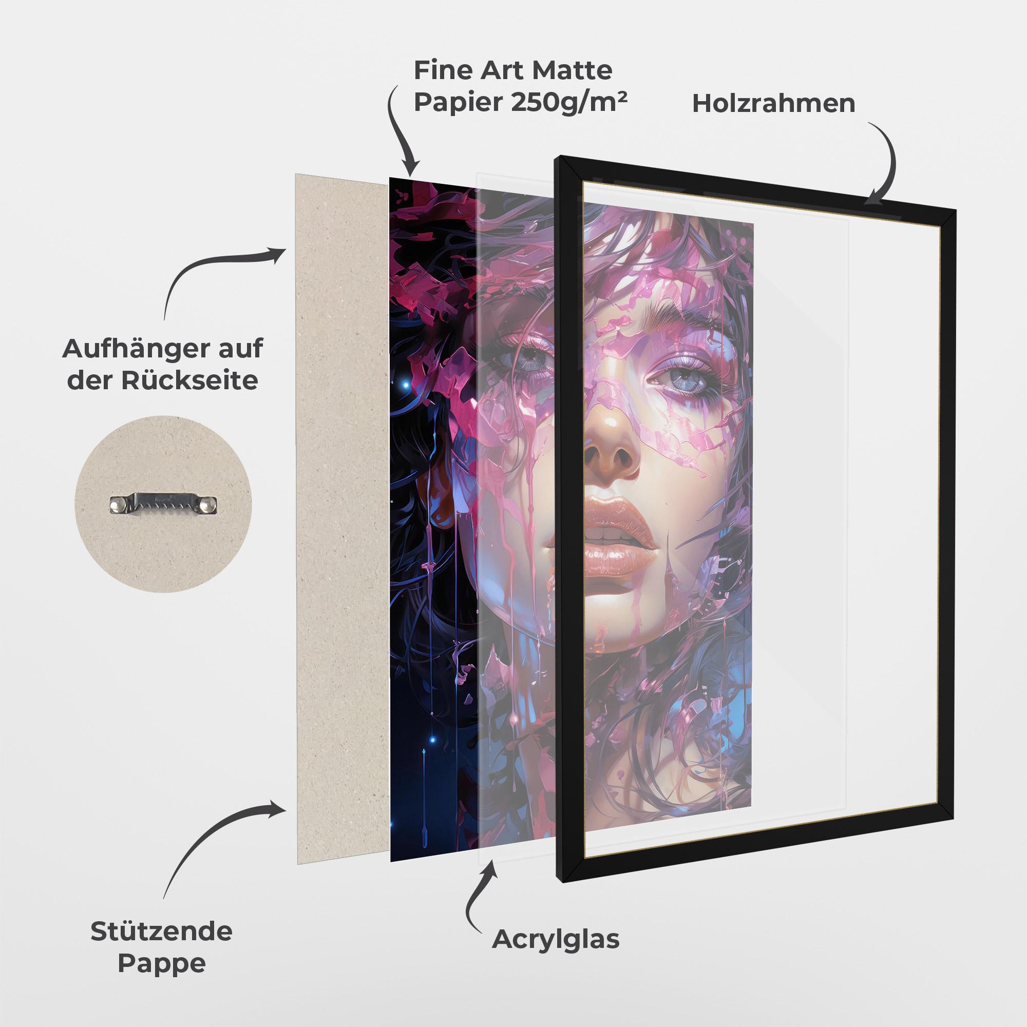 Gerahmte Poster Cute Purple Girl mockup 1