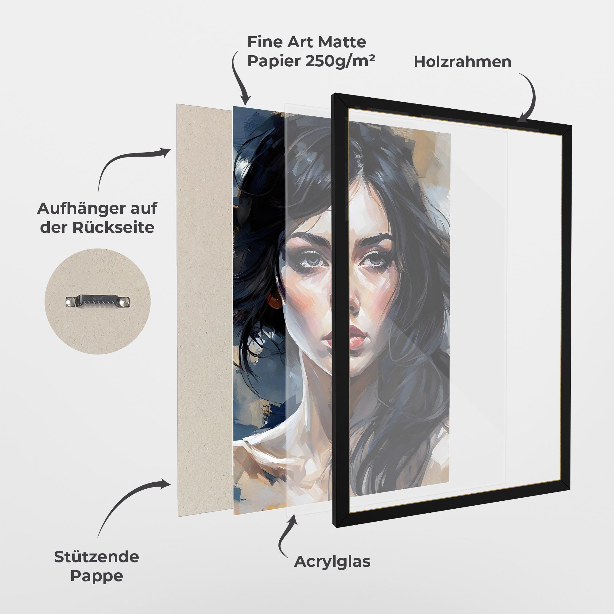 Long Black Hair Portrait mockup 1