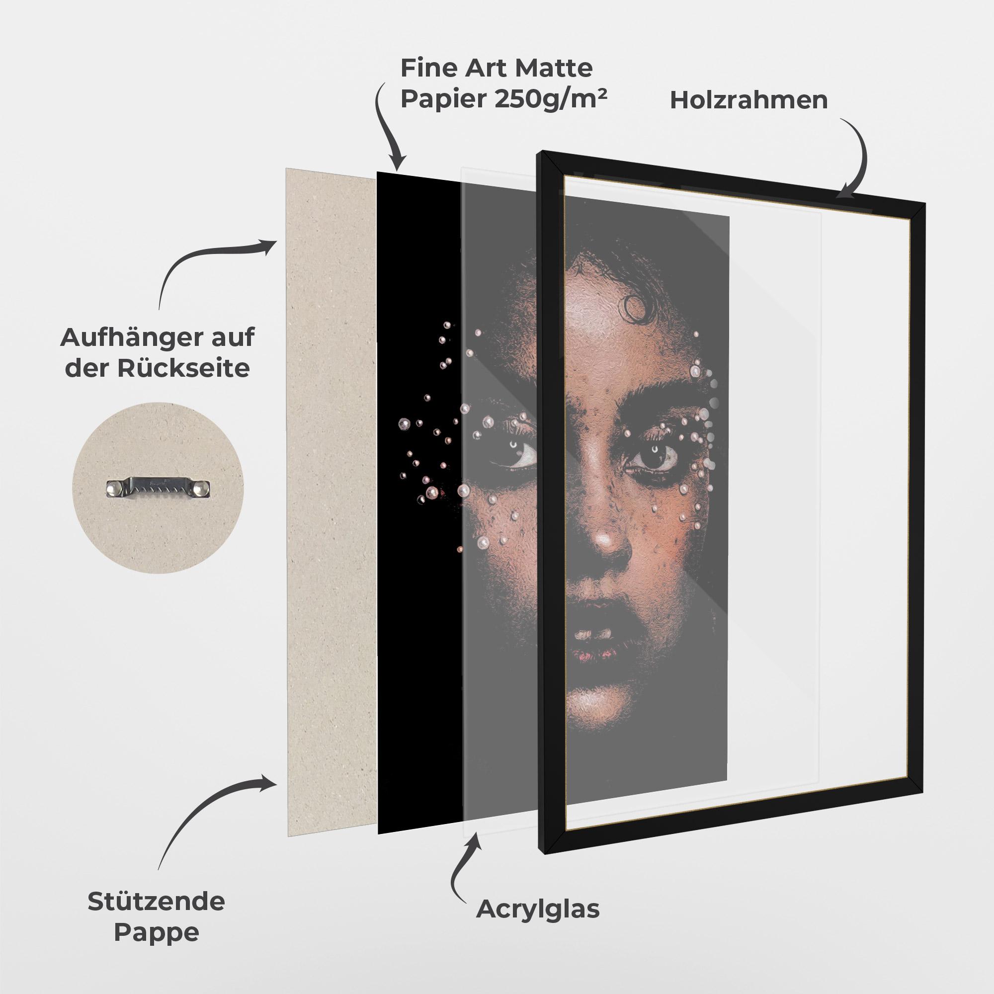 Gerahmte Poster Pearl Portrait mockup 1