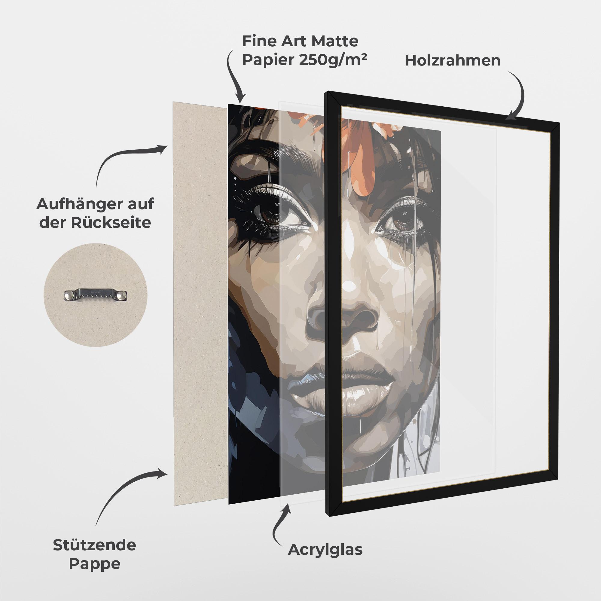 Gerahmte Poster Pretty Girl Portrait mockup 1