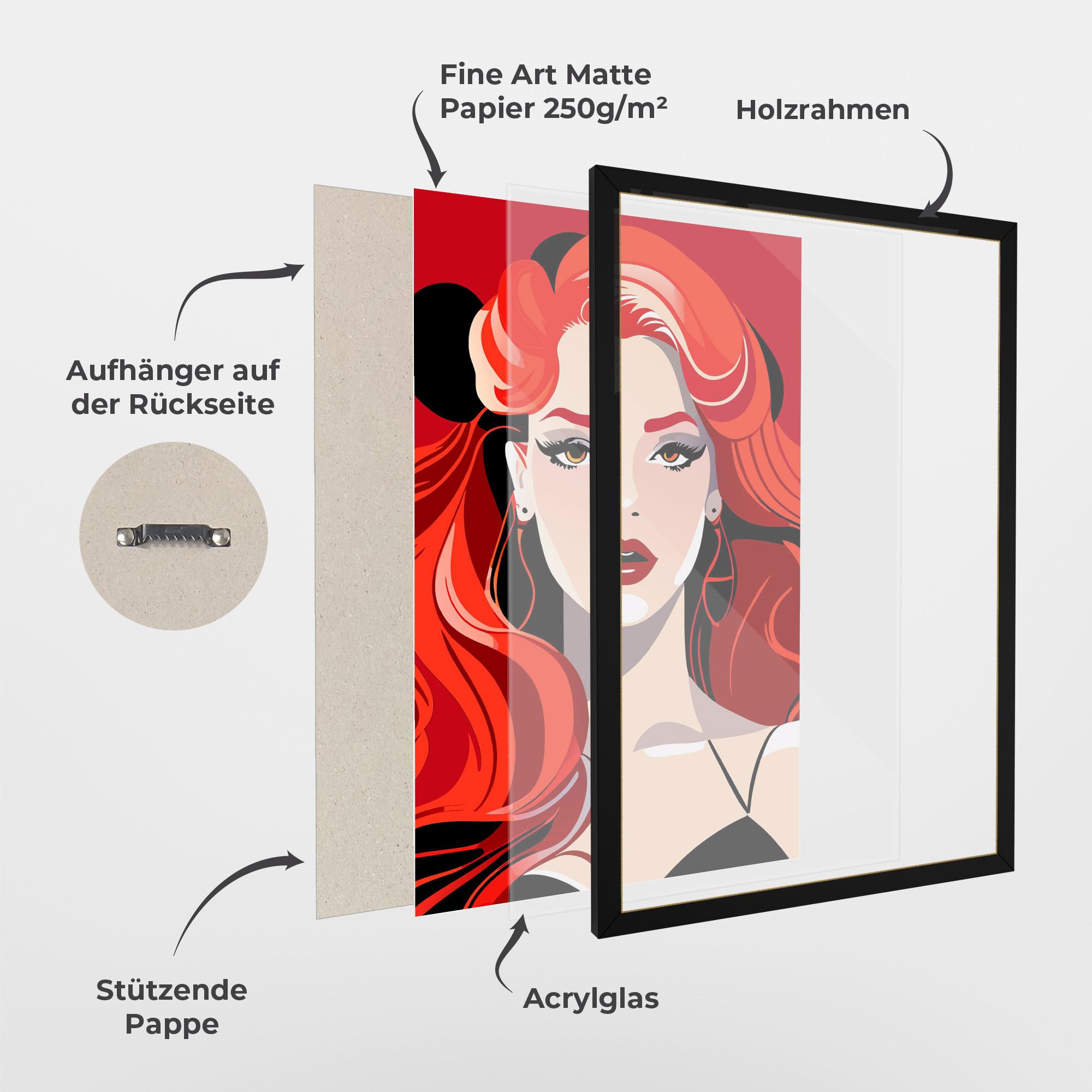 Gerahmte Poster Red Hair Portrait mockup 1