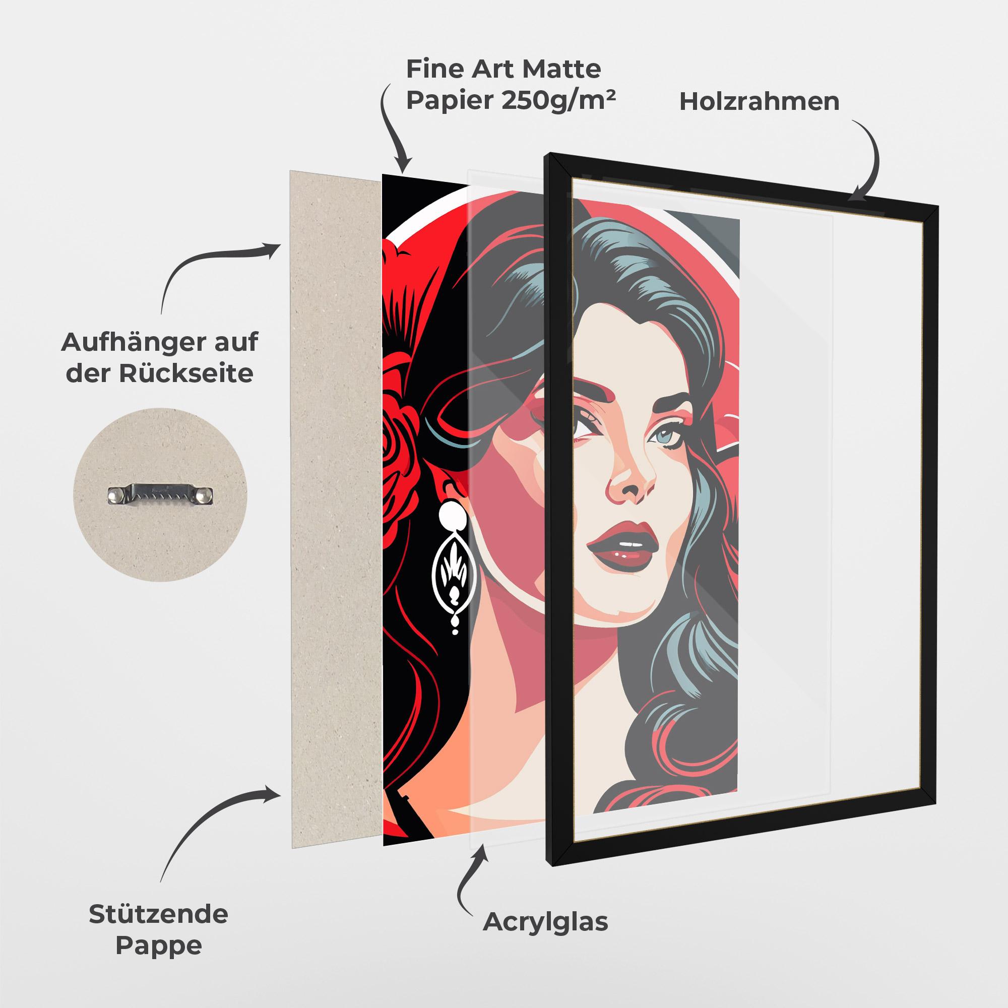 Gerahmte Poster Red Light Portrait mockup 1