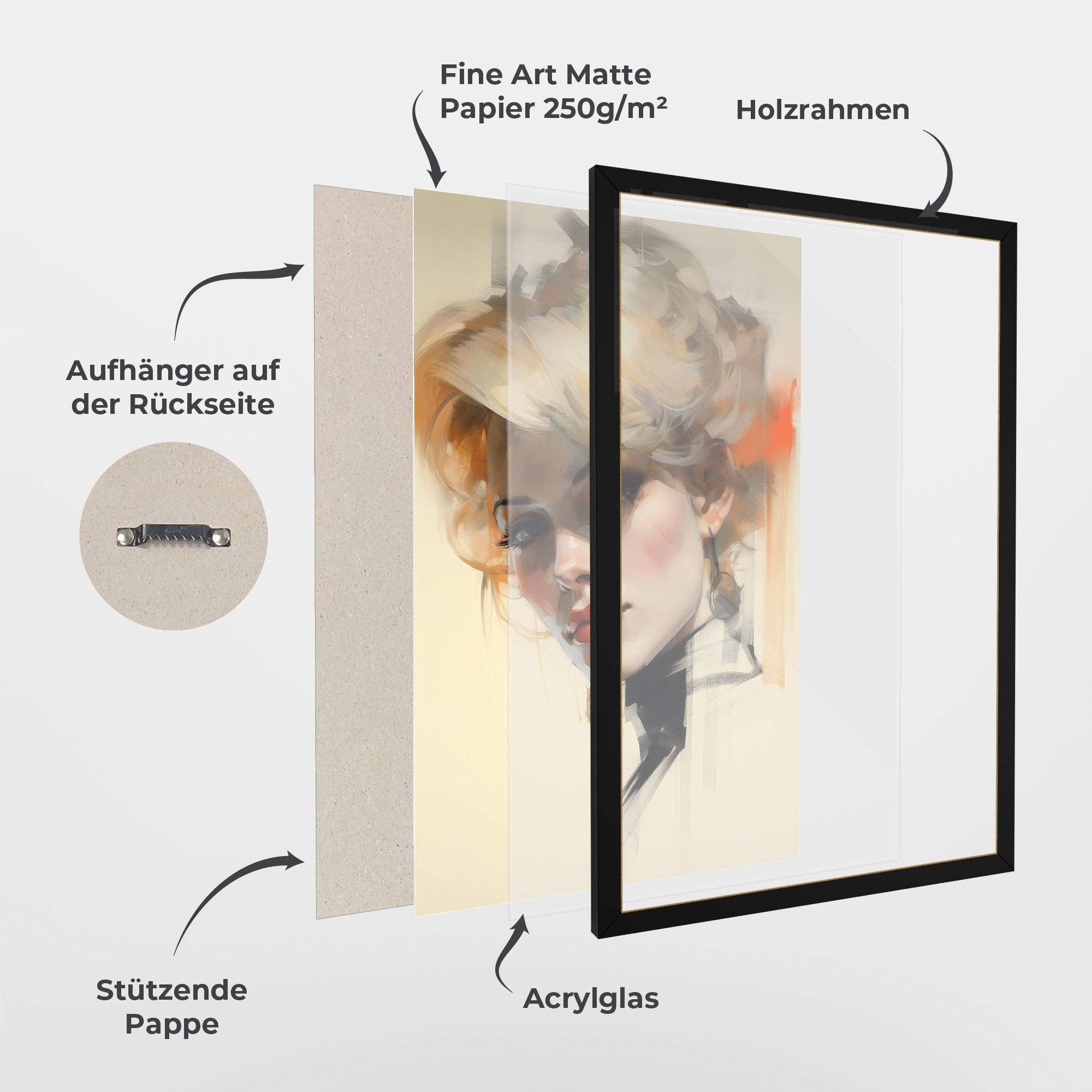 Gerahmte Poster Rockabilly Blonde Girl mockup 1