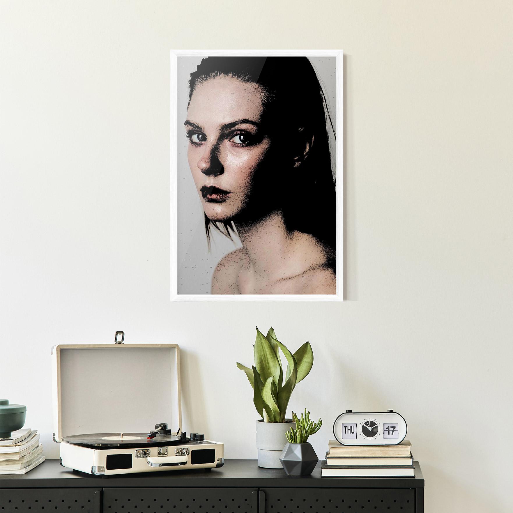 Gerahmte Poster Big Eyes Portrait mockup 2