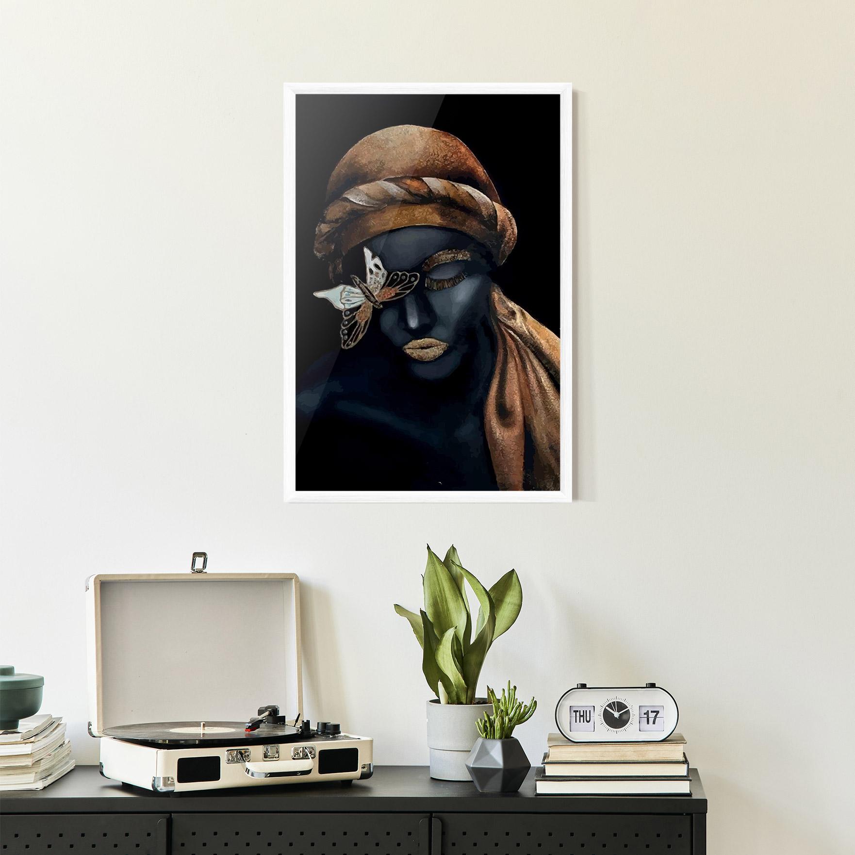 Gerahmte Poster Butterfly Lady mockup 2