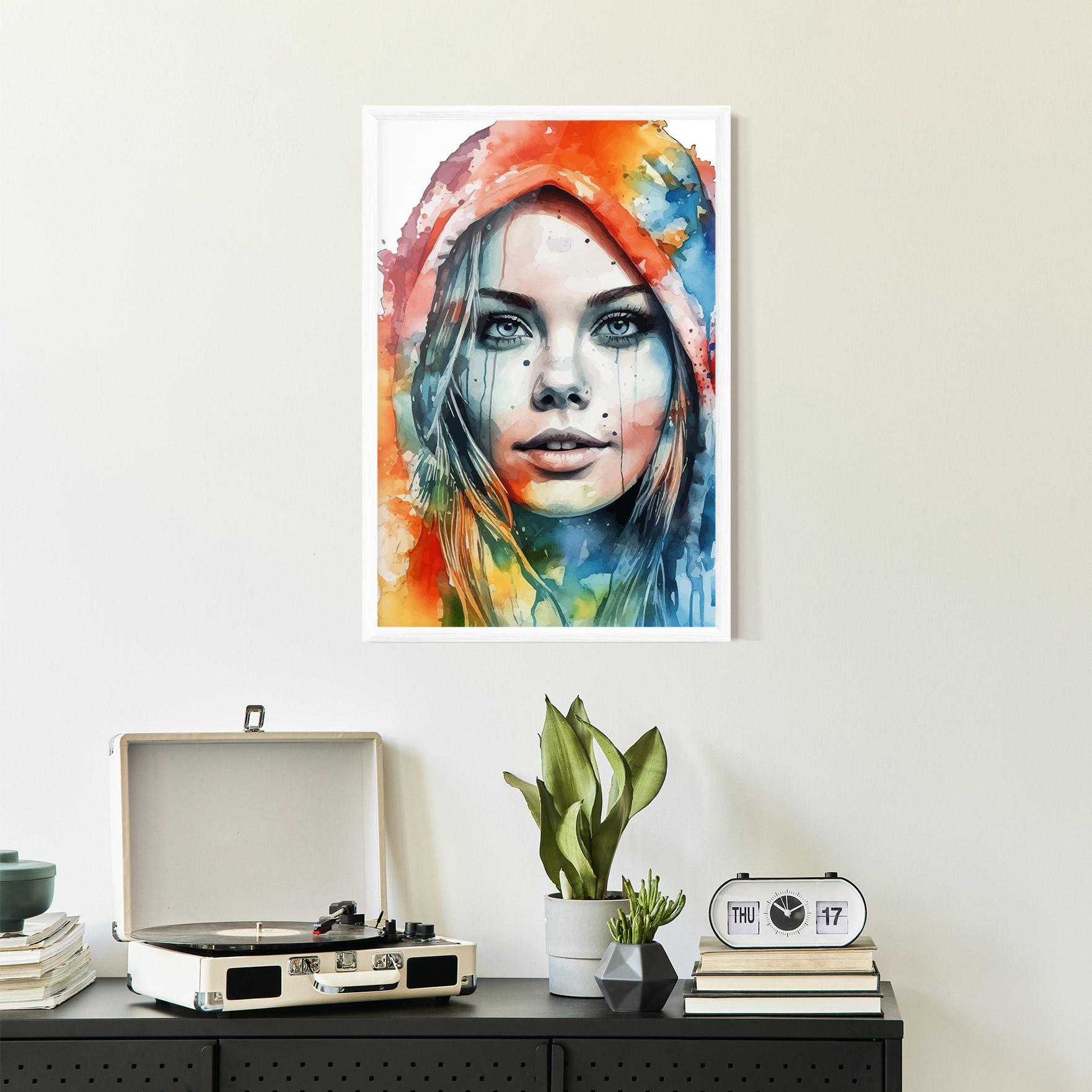 Gerahmte Poster Colorful Portrait Art mockup 2
