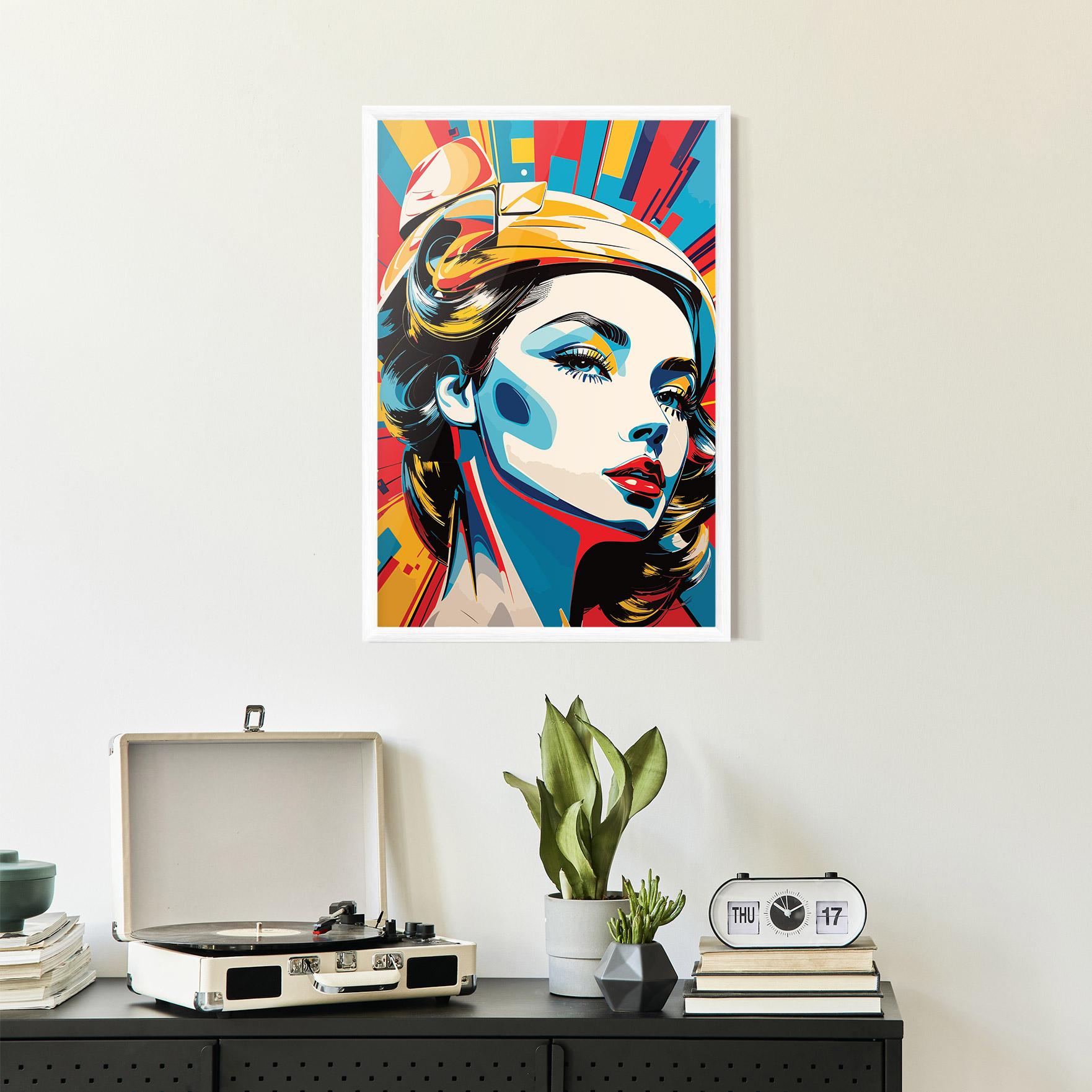 Gerahmte Poster Colorful Portrait Lady mockup 2