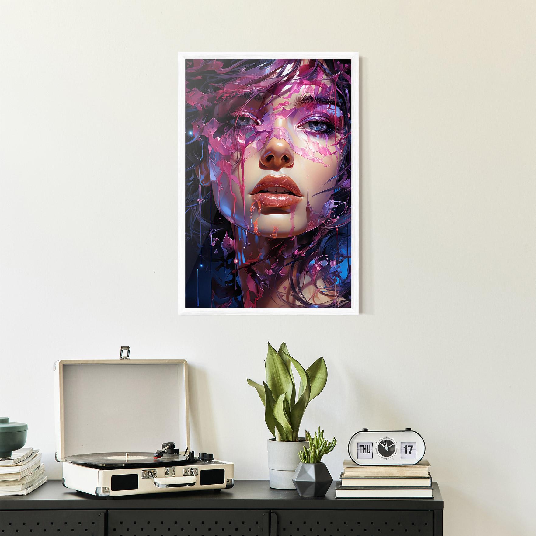 Gerahmte Poster Cute Purple Girl mockup 2