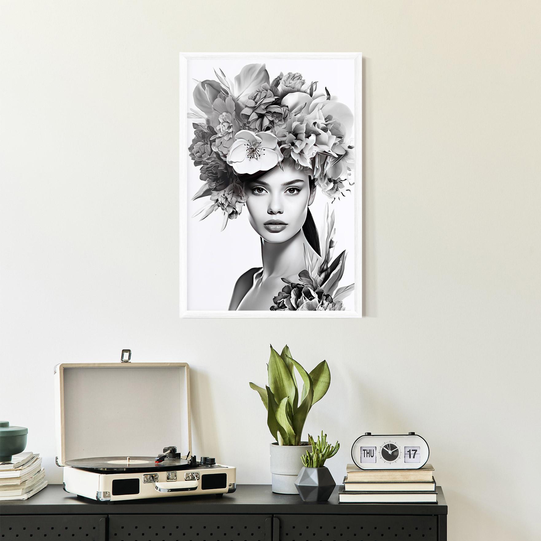 Gerahmte Poster Flower Crown Woman mockup 2