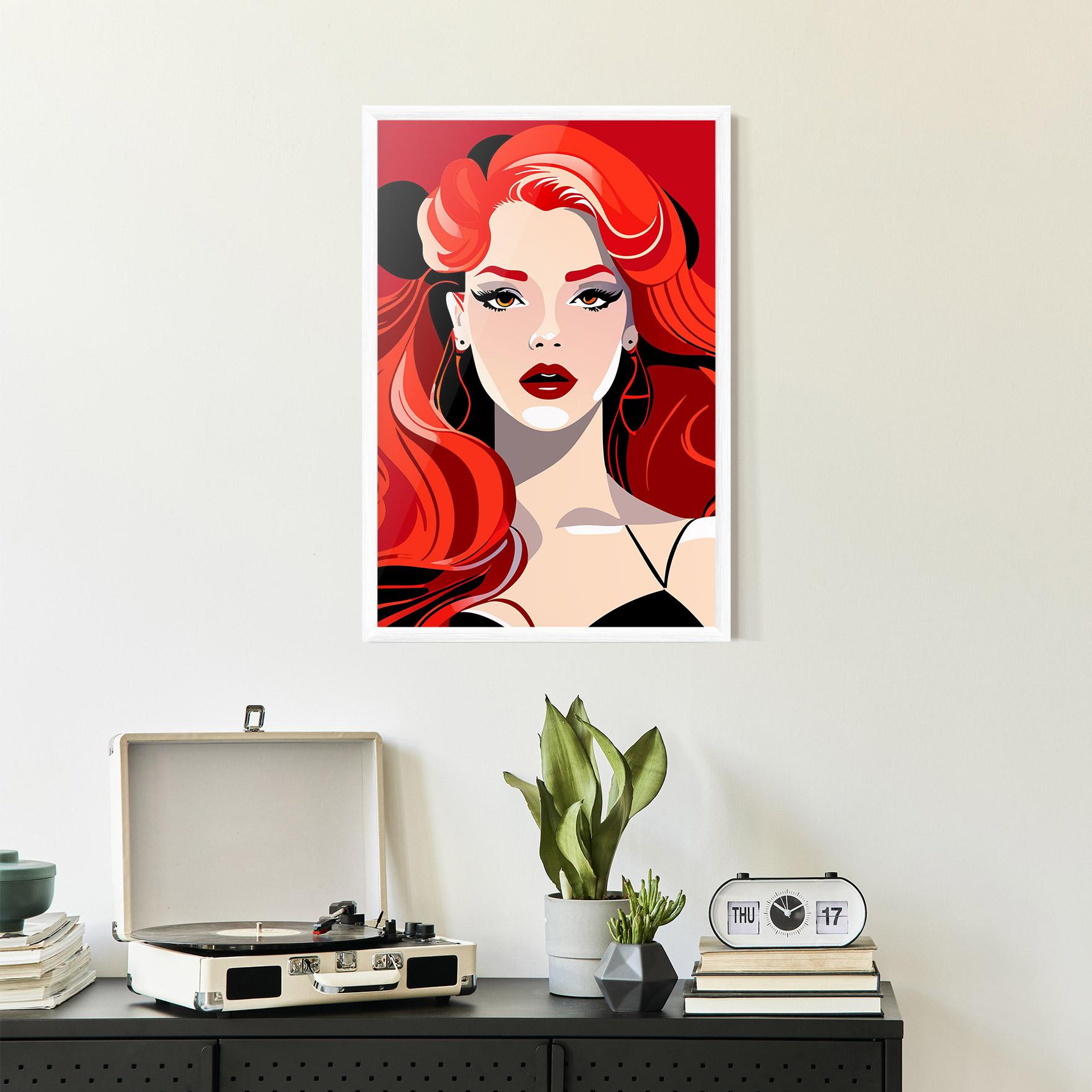Gerahmte Poster Red Hair Portrait mockup 2