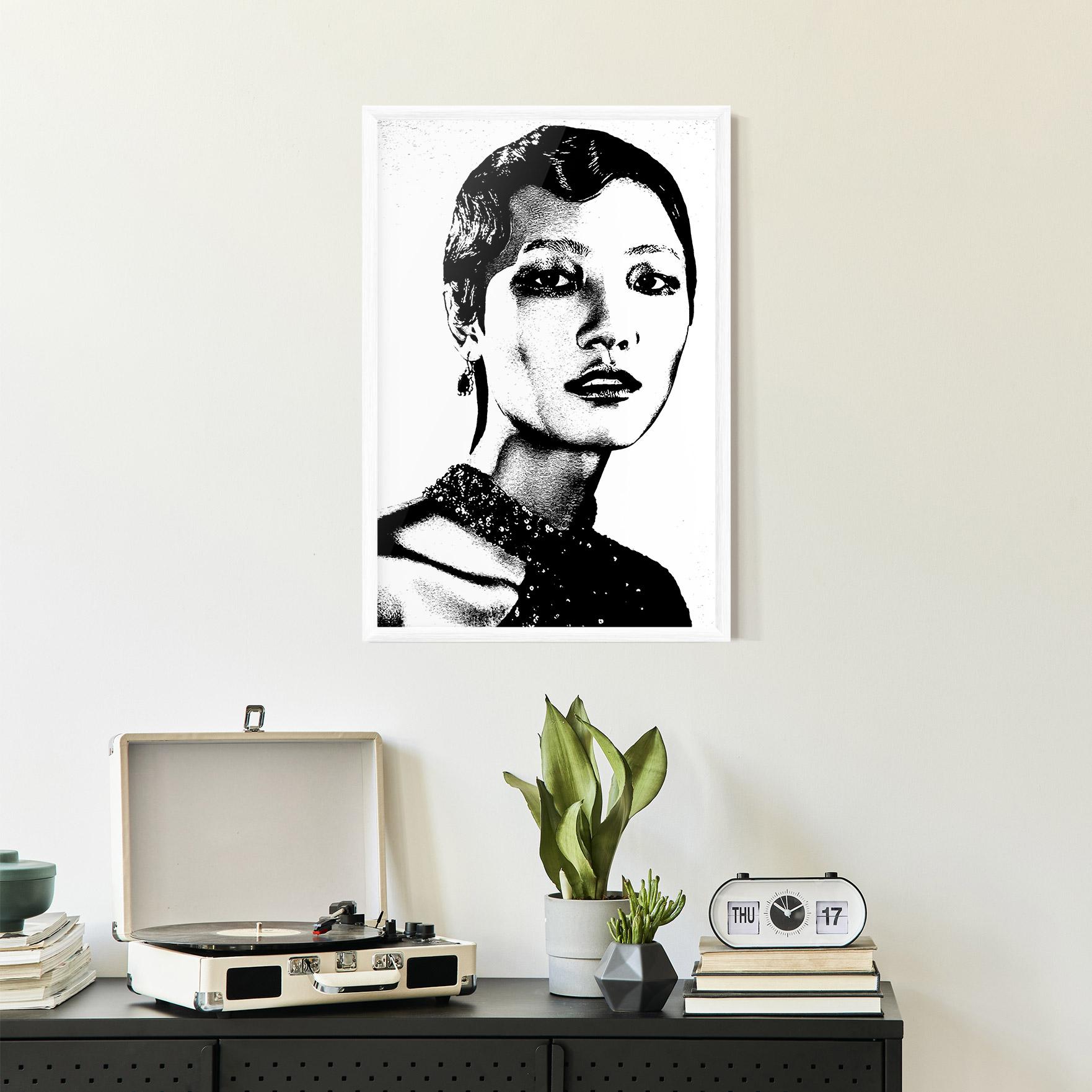 Gerahmte Poster White Black Portrait mockup 2