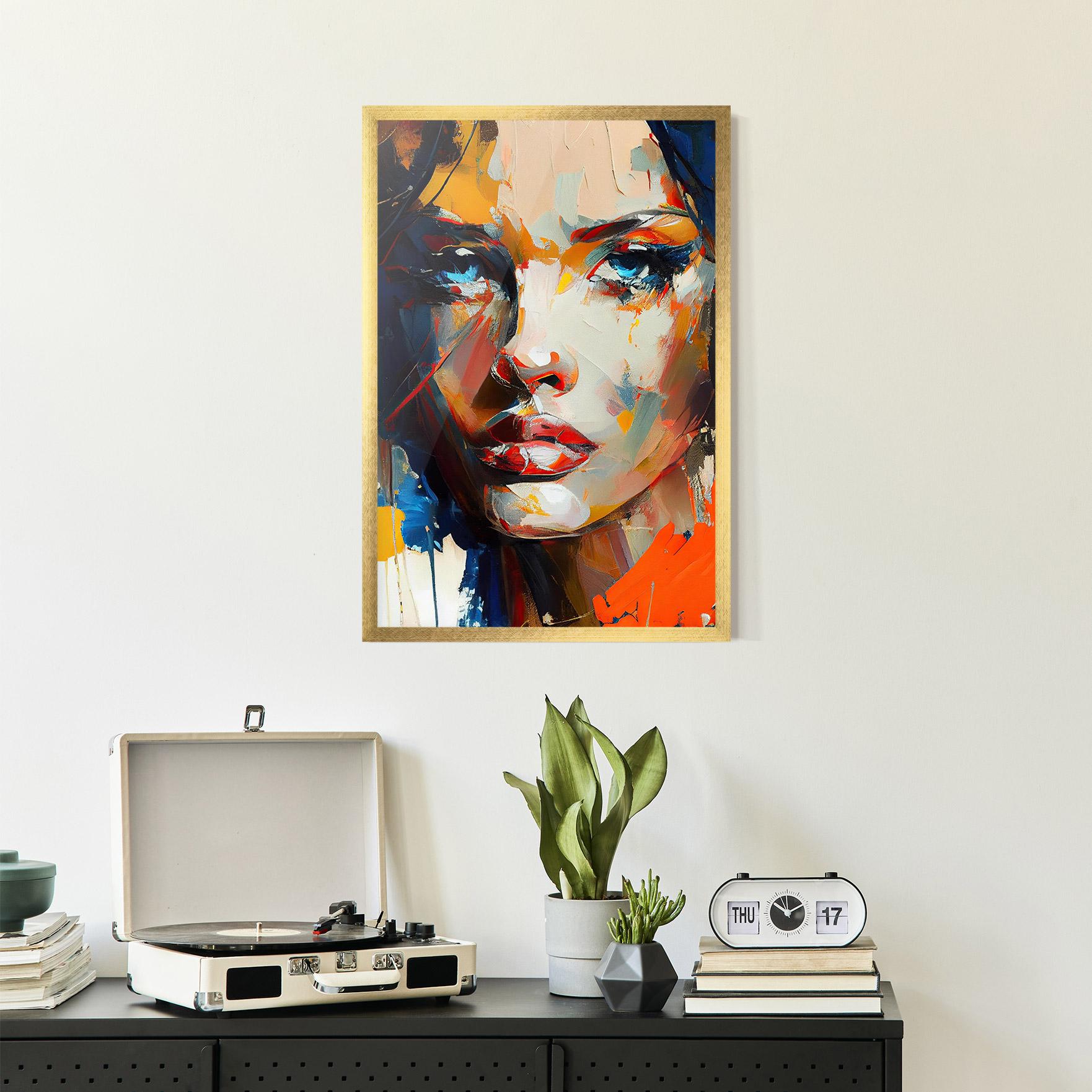 Gerahmte Poster Beautiful Brunette Woman mockup 2