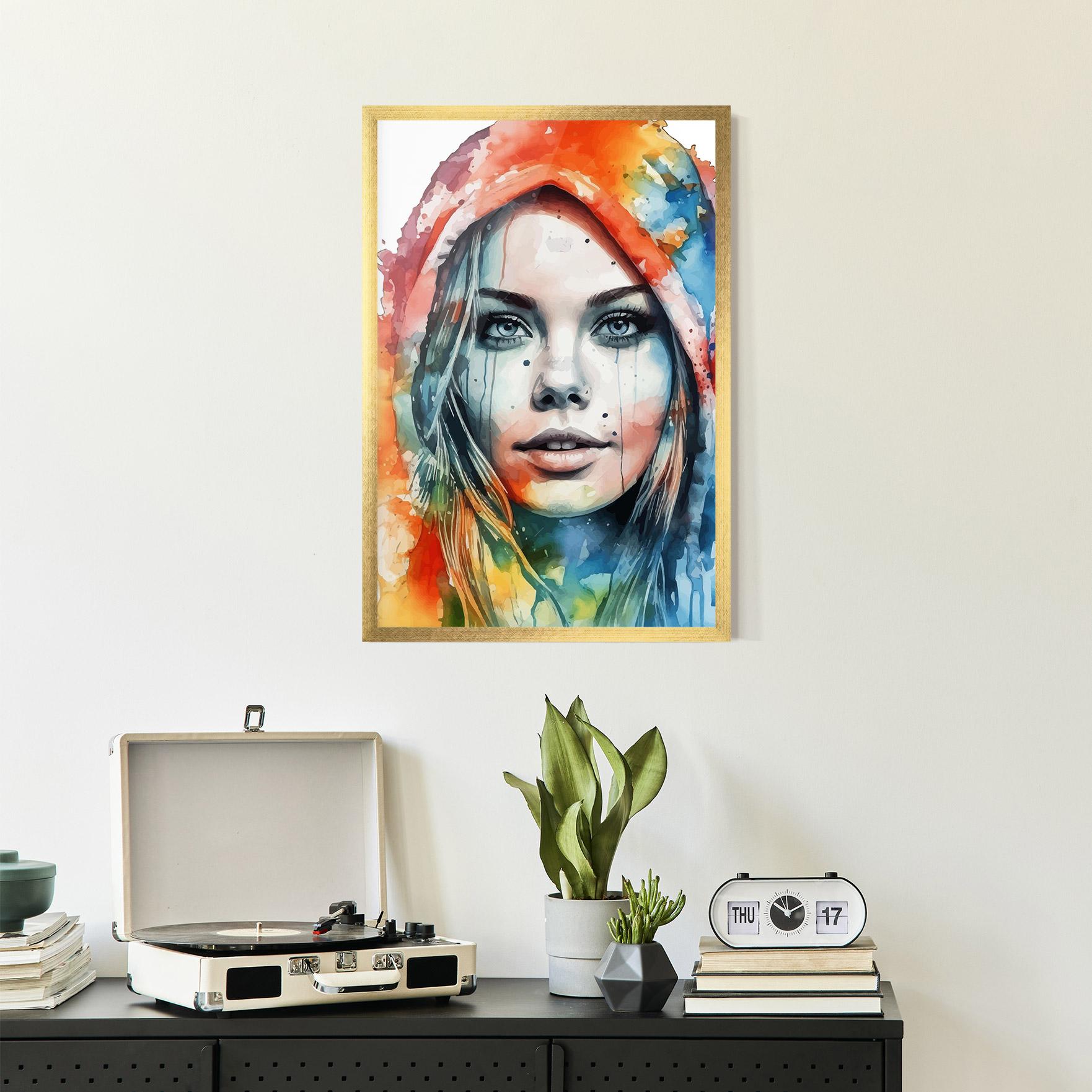 Gerahmte Poster Colorful Portrait Art mockup 2