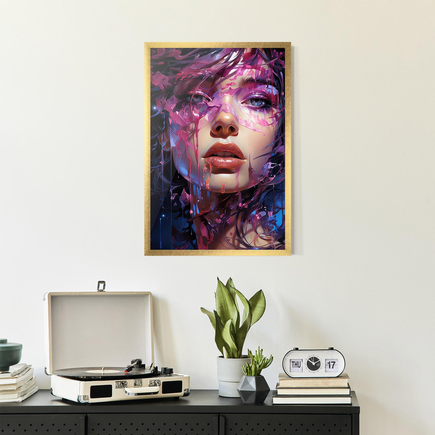 Gerahmte Poster Cute Purple Girl mockup 2