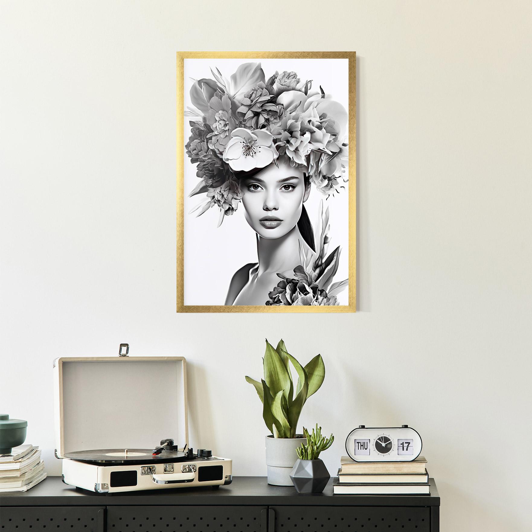 Gerahmte Poster Flower Crown Woman mockup 2