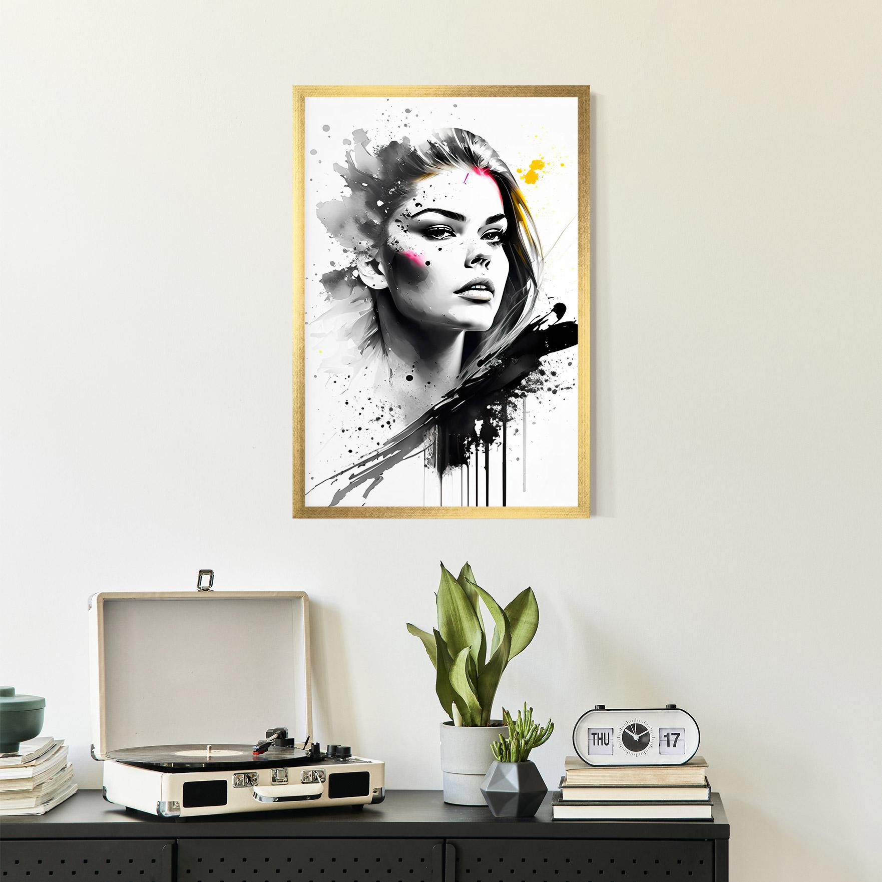 Gerahmte Poster Ink Splash Portrait mockup 2