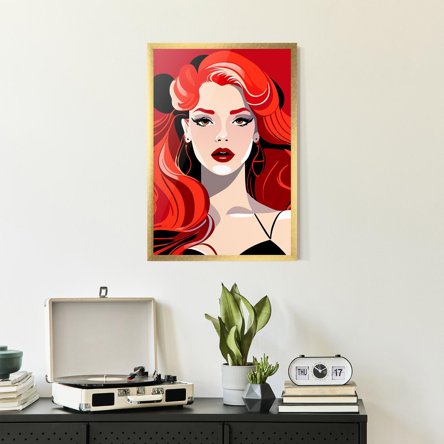 Gerahmte Poster Red Hair Portrait mockup 2