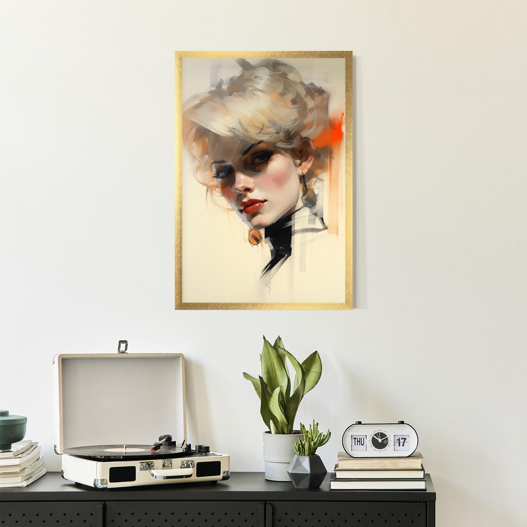 Gerahmte Poster Rockabilly Blonde Girl mockup 2