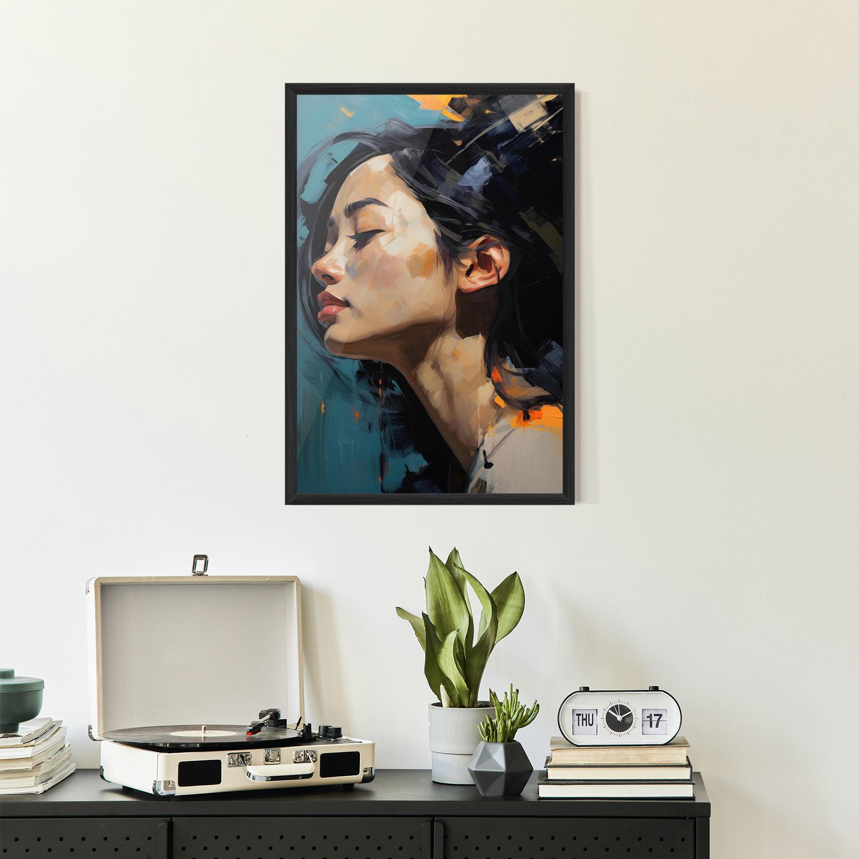 Gerahmte Poster Acrylic Asian Portrait mockup 2