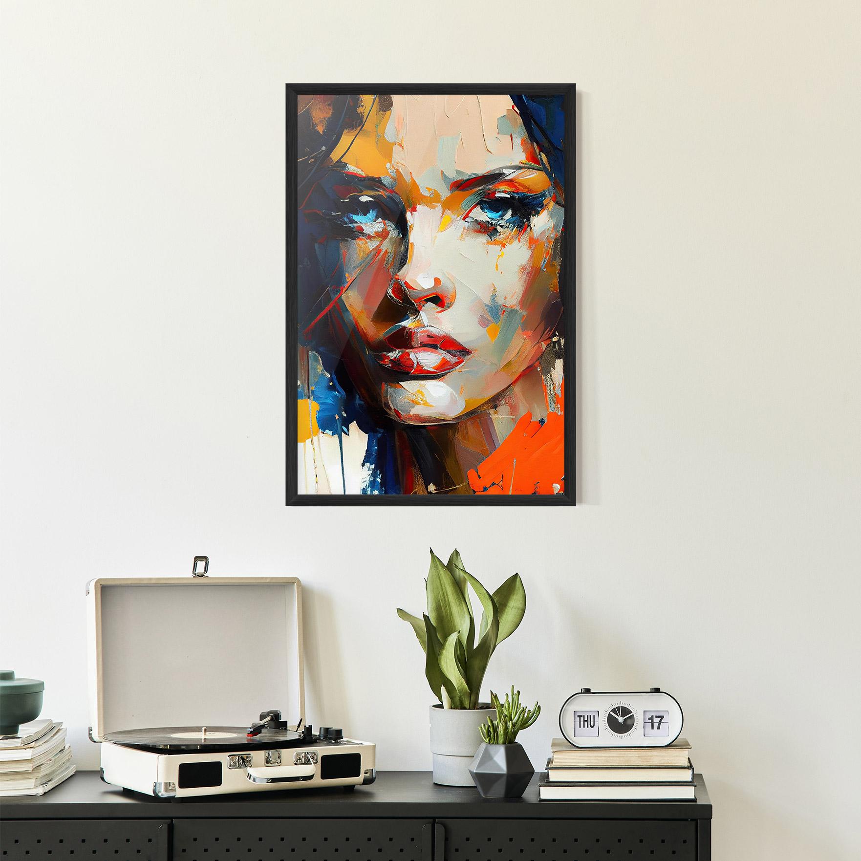 Gerahmte Poster Beautiful Brunette Woman mockup 2