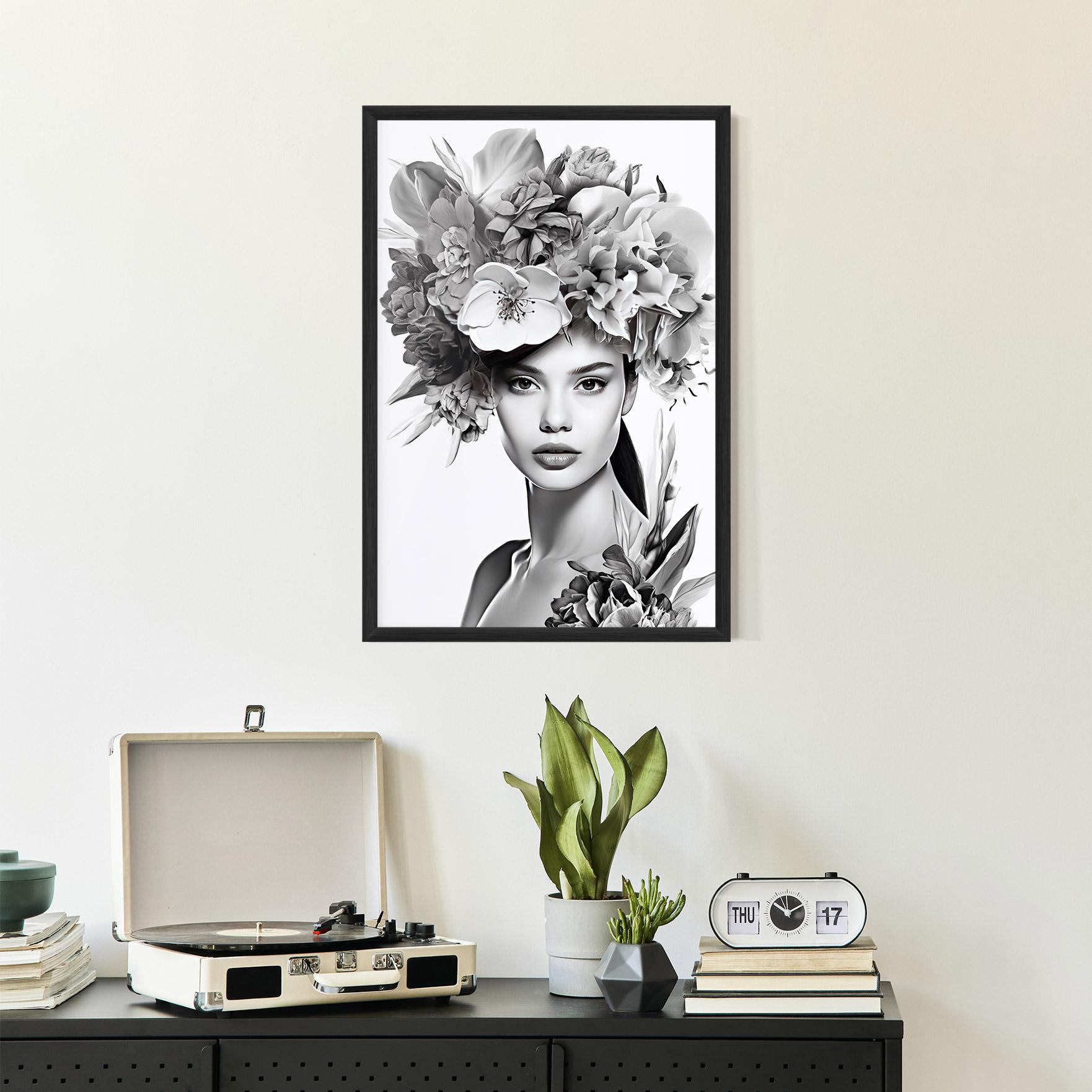 Gerahmte Poster Flower Crown Woman mockup 2