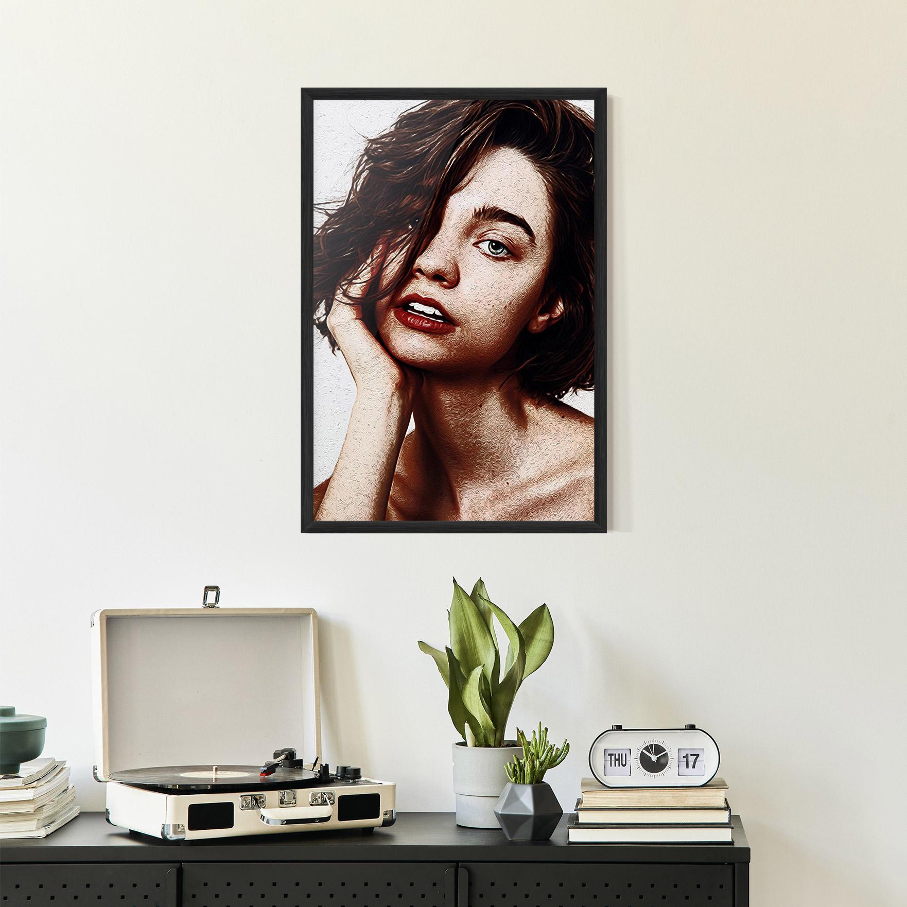 Gerahmte Poster Grey Eye Portrait mockup 2