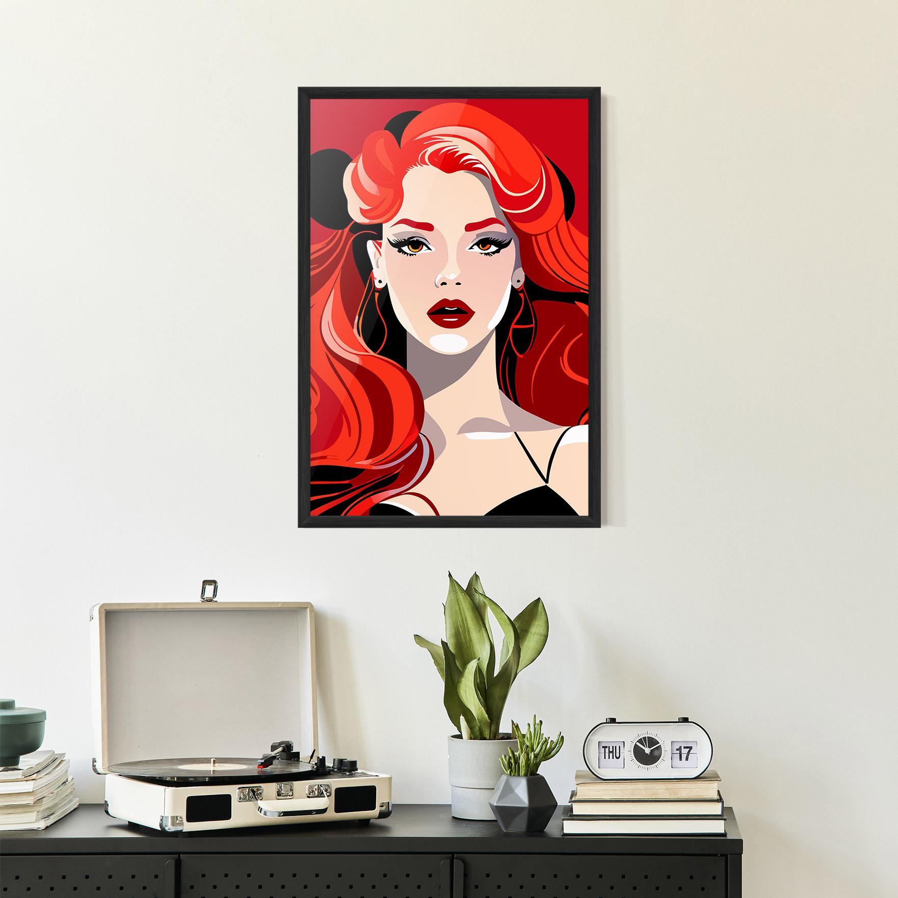 Gerahmte Poster Red Hair Portrait mockup 2