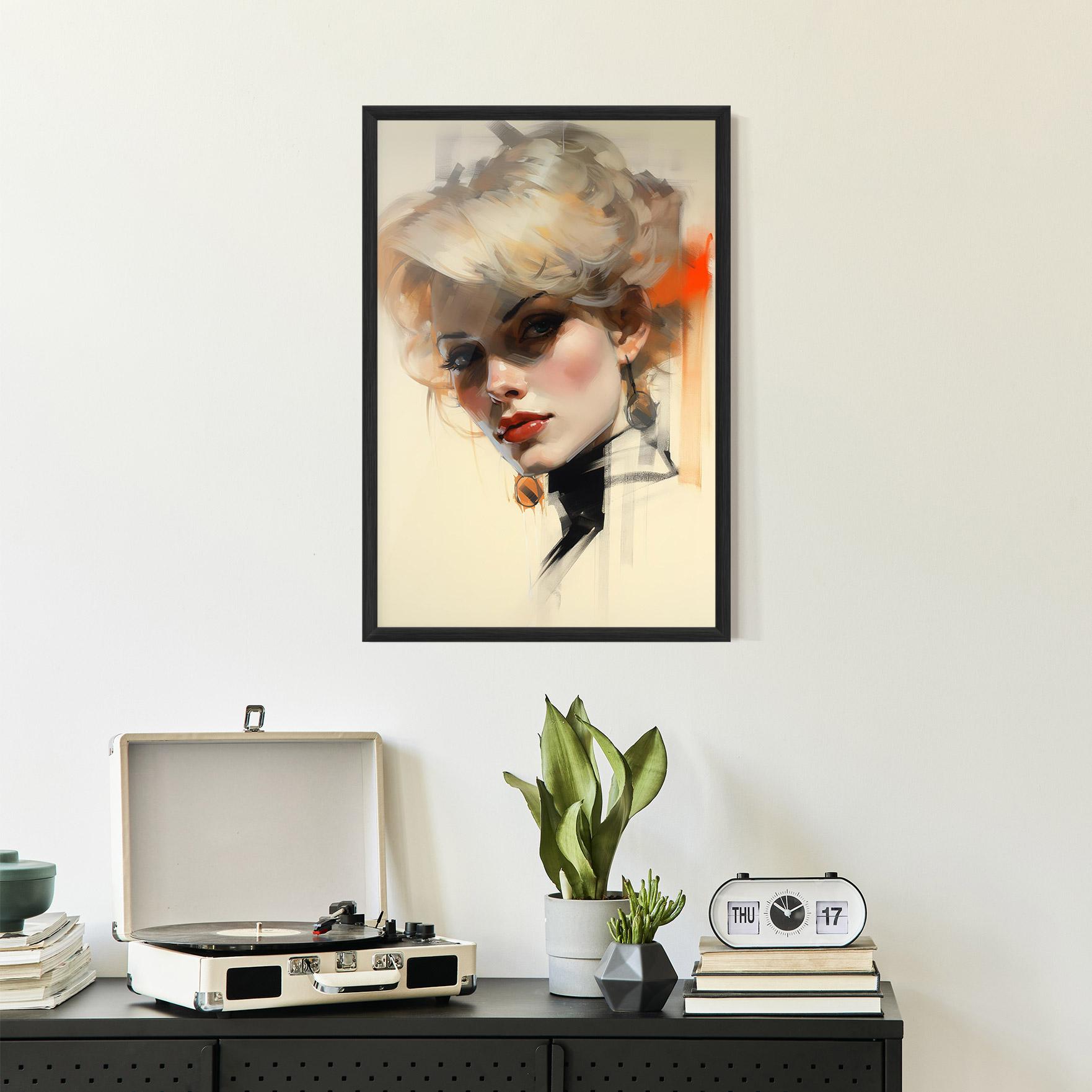 Gerahmte Poster Rockabilly Blonde Girl mockup 2