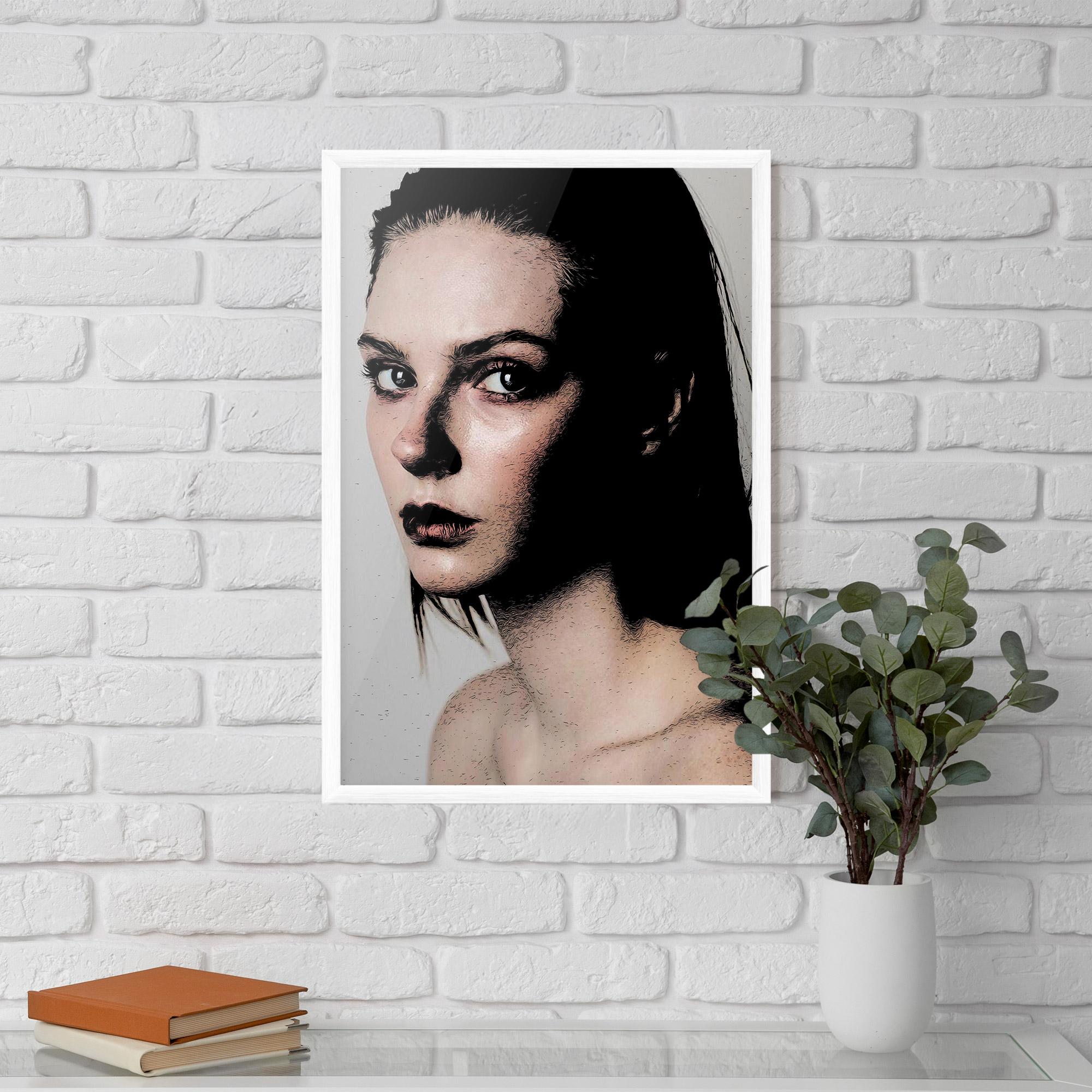 Gerahmte Poster Big Eyes Portrait mockup 5