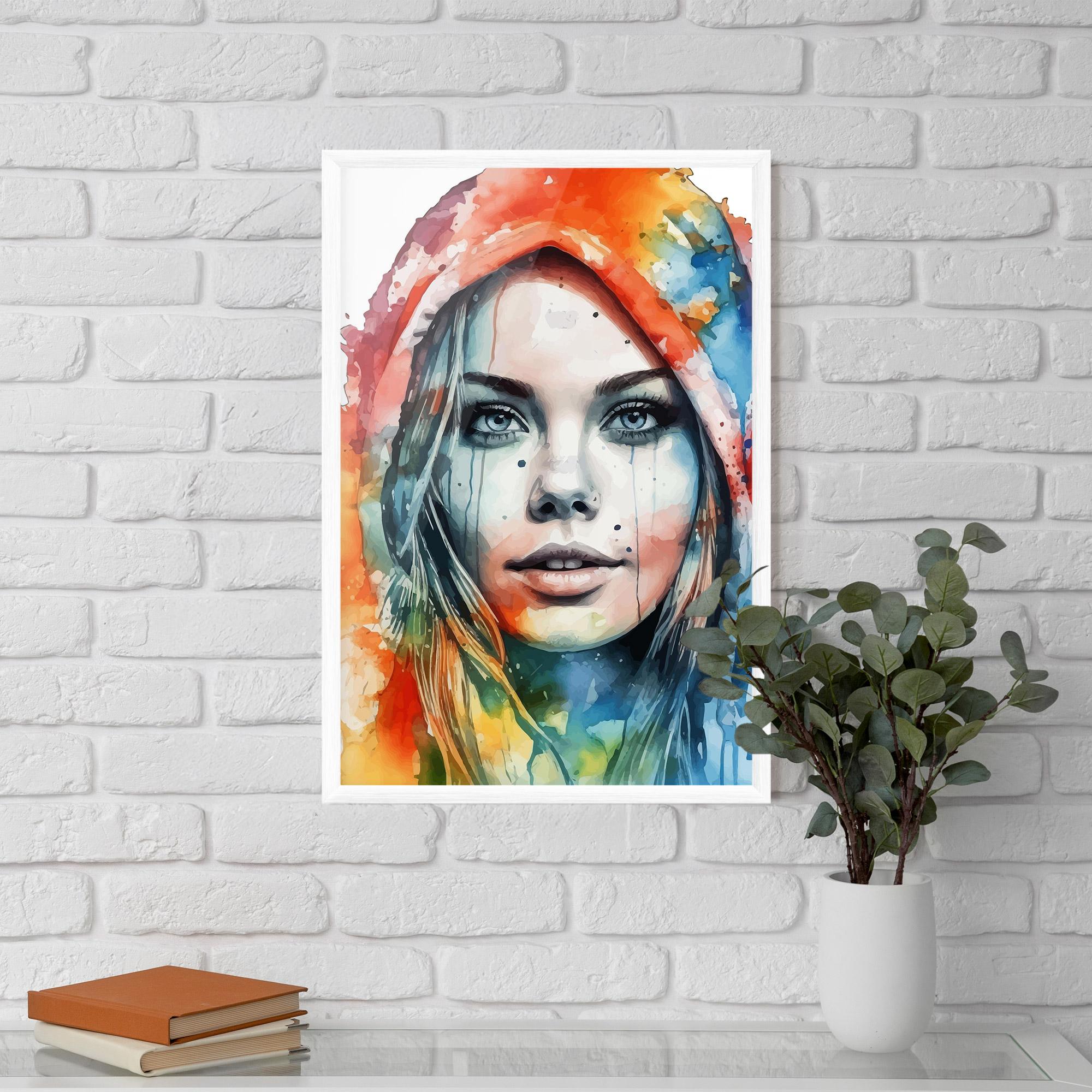 Gerahmte Poster Colorful Portrait Art mockup 5