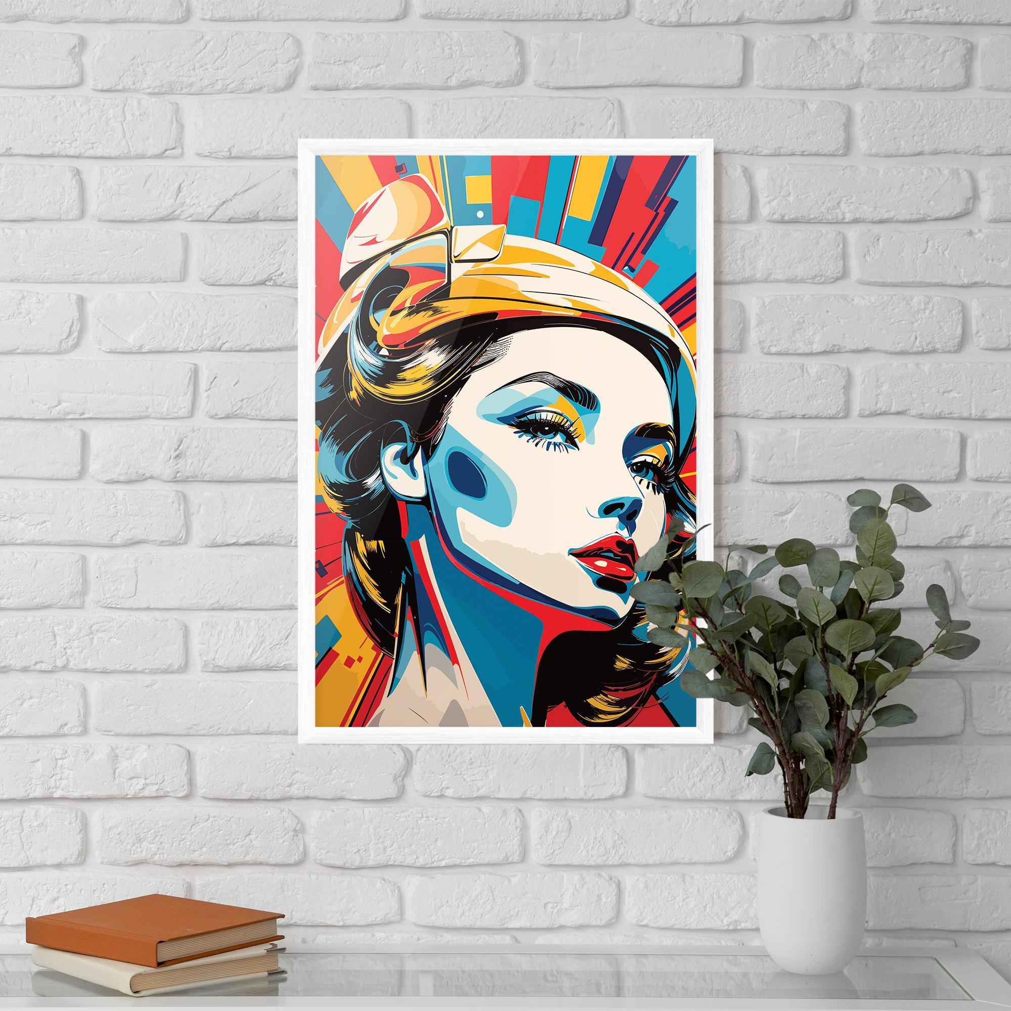 Gerahmte Poster Colorful Portrait Lady mockup 5