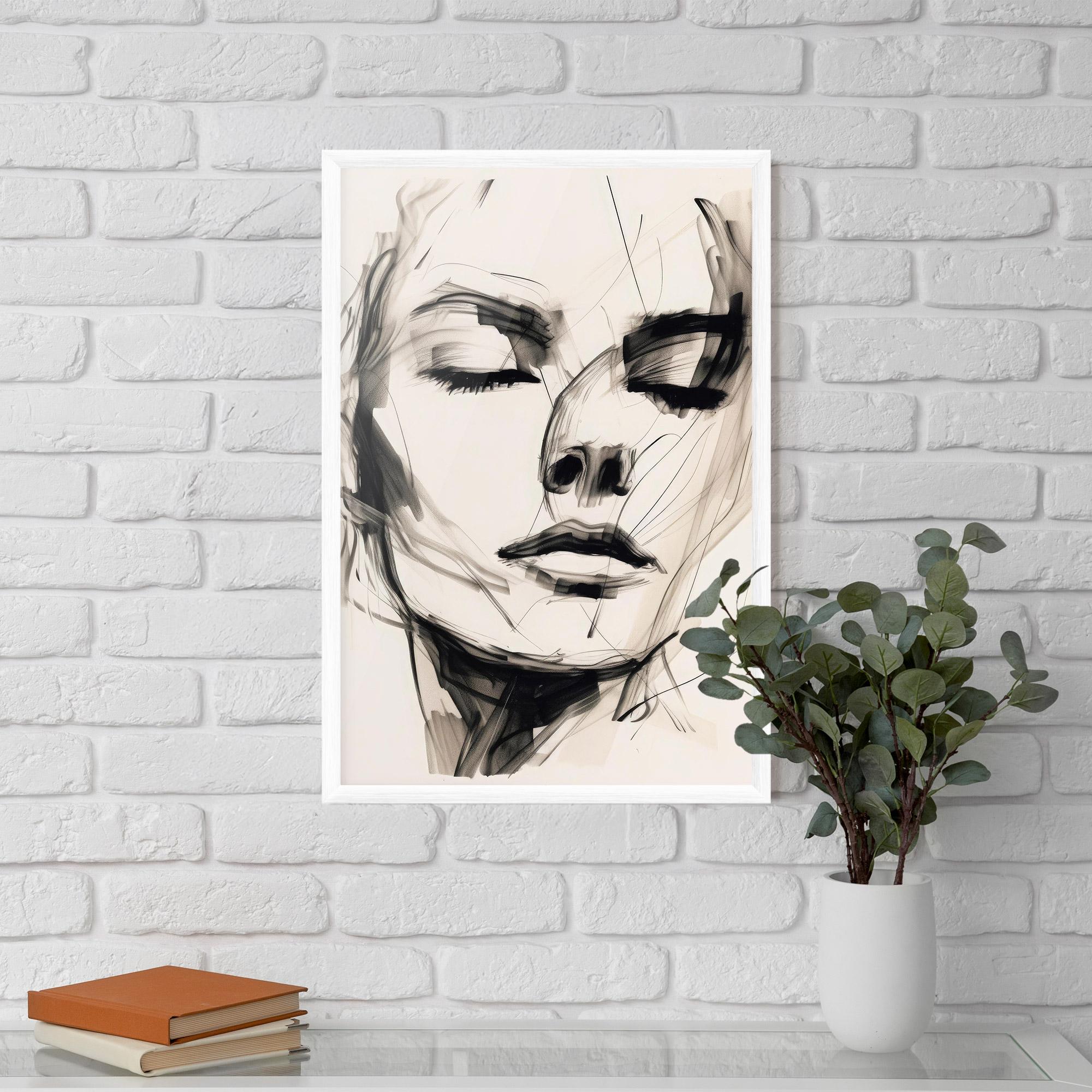 Gerahmte Poster Continuous Line Woman mockup 5