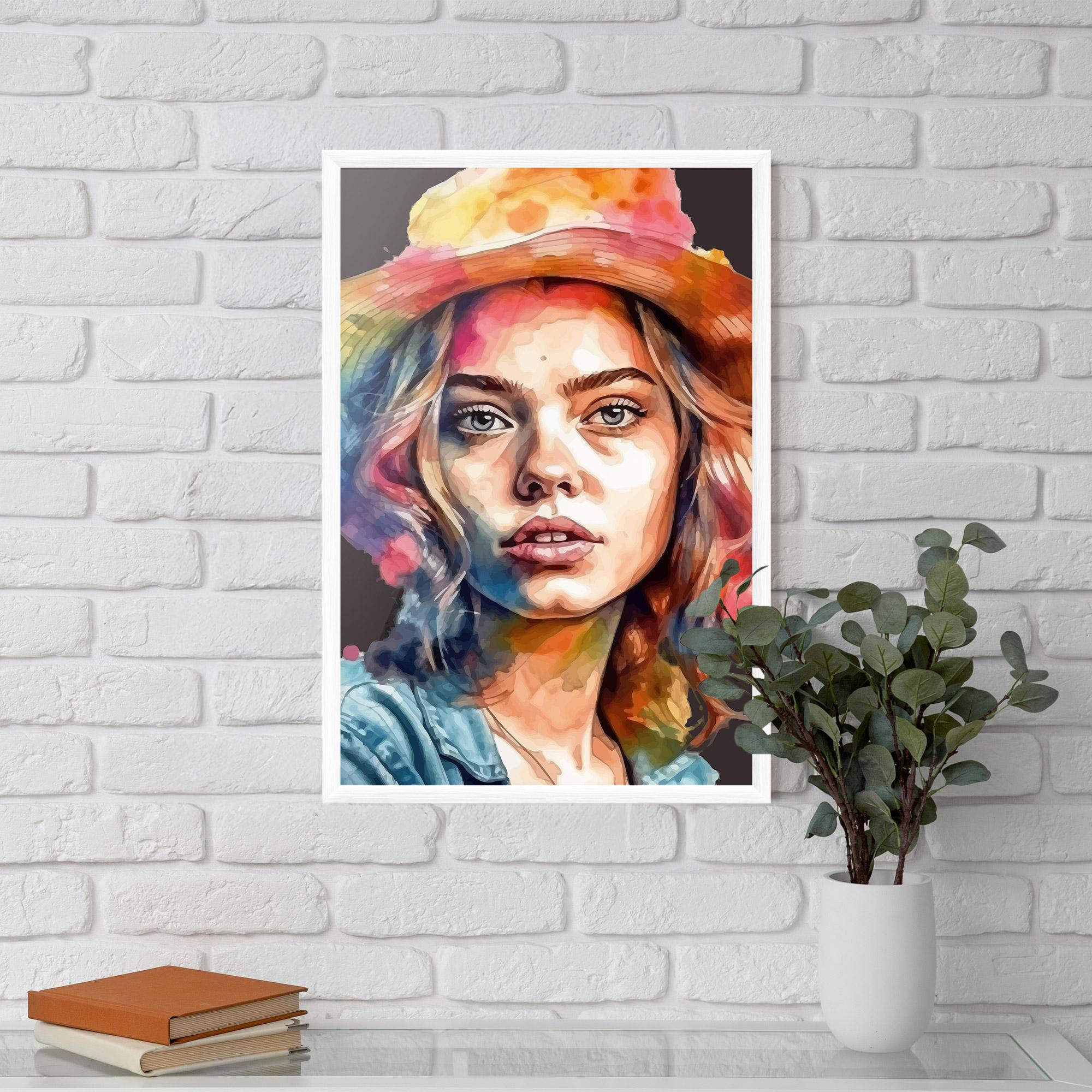 Gerahmte Poster Hat Portrait Girl mockup 5