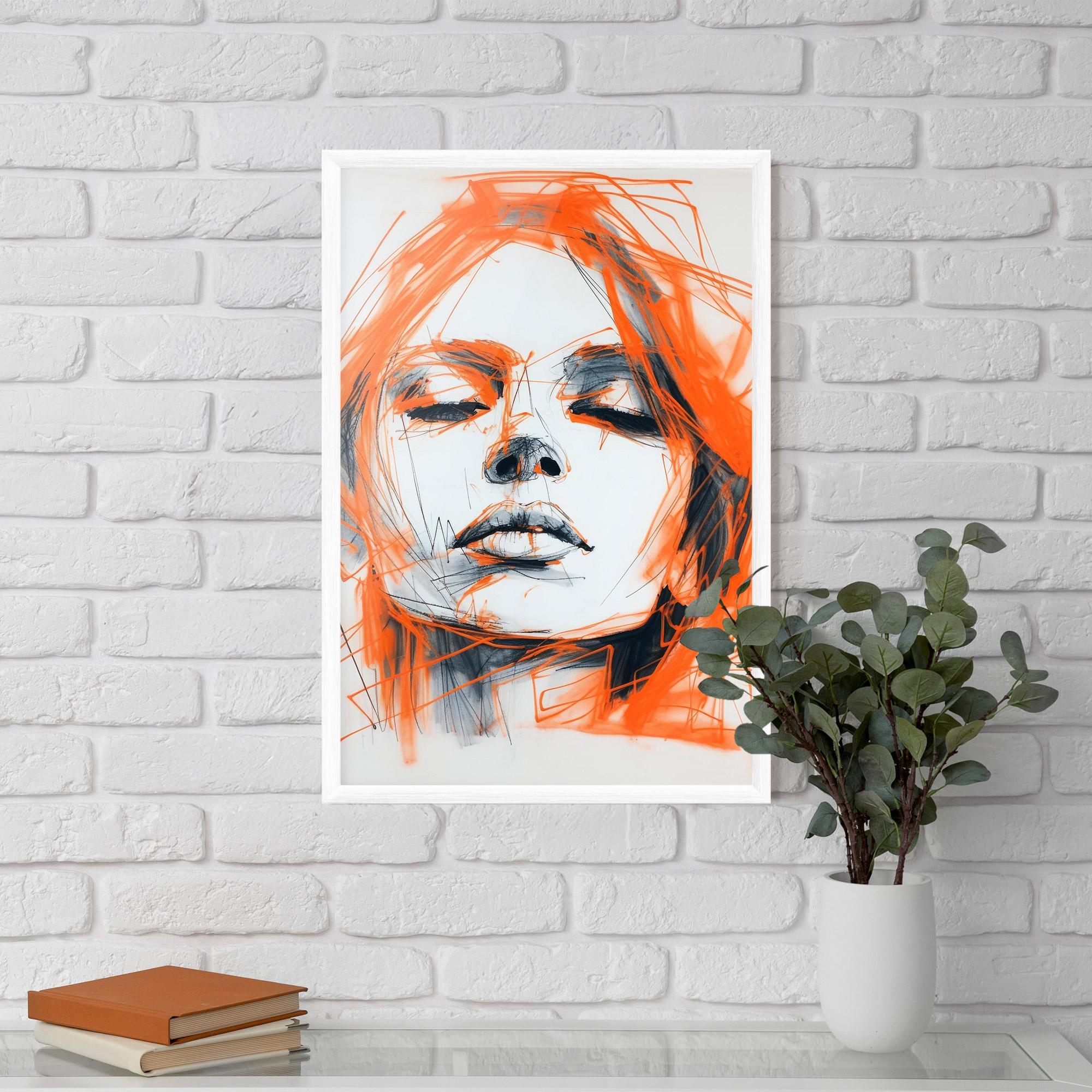 Gerahmte Poster Orange Ink Drawing mockup 5
