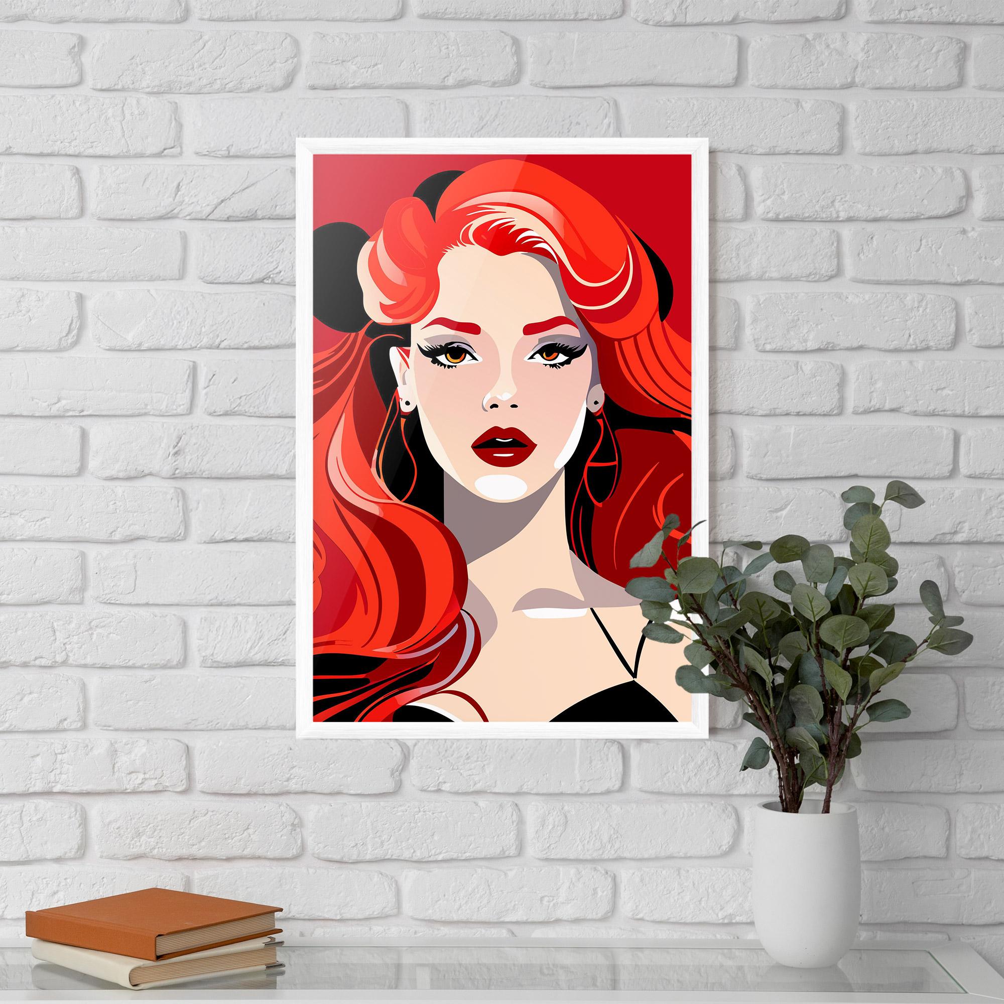 Gerahmte Poster Red Hair Portrait mockup 5