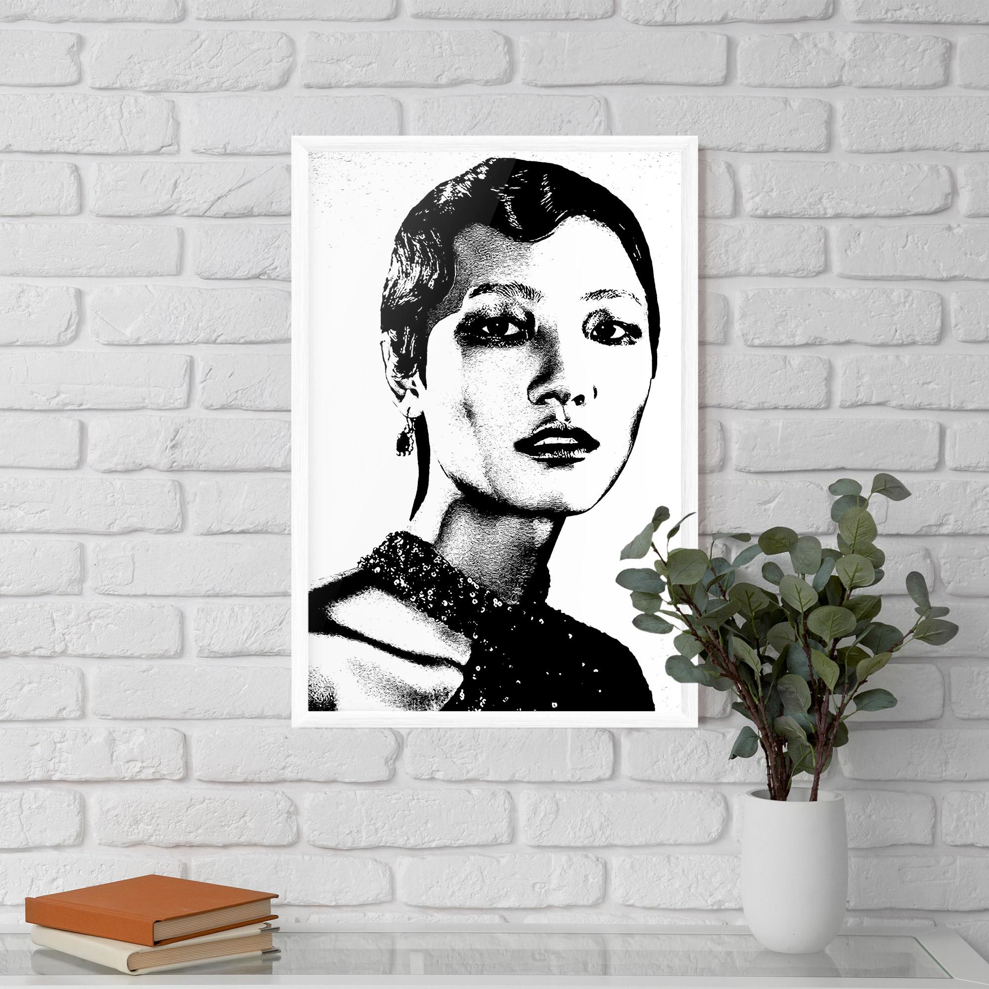 Gerahmte Poster White Black Portrait mockup 5