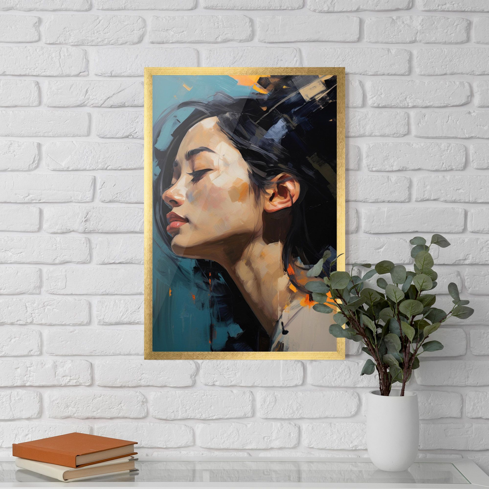 Acrylic Asian Portrait mockup 5