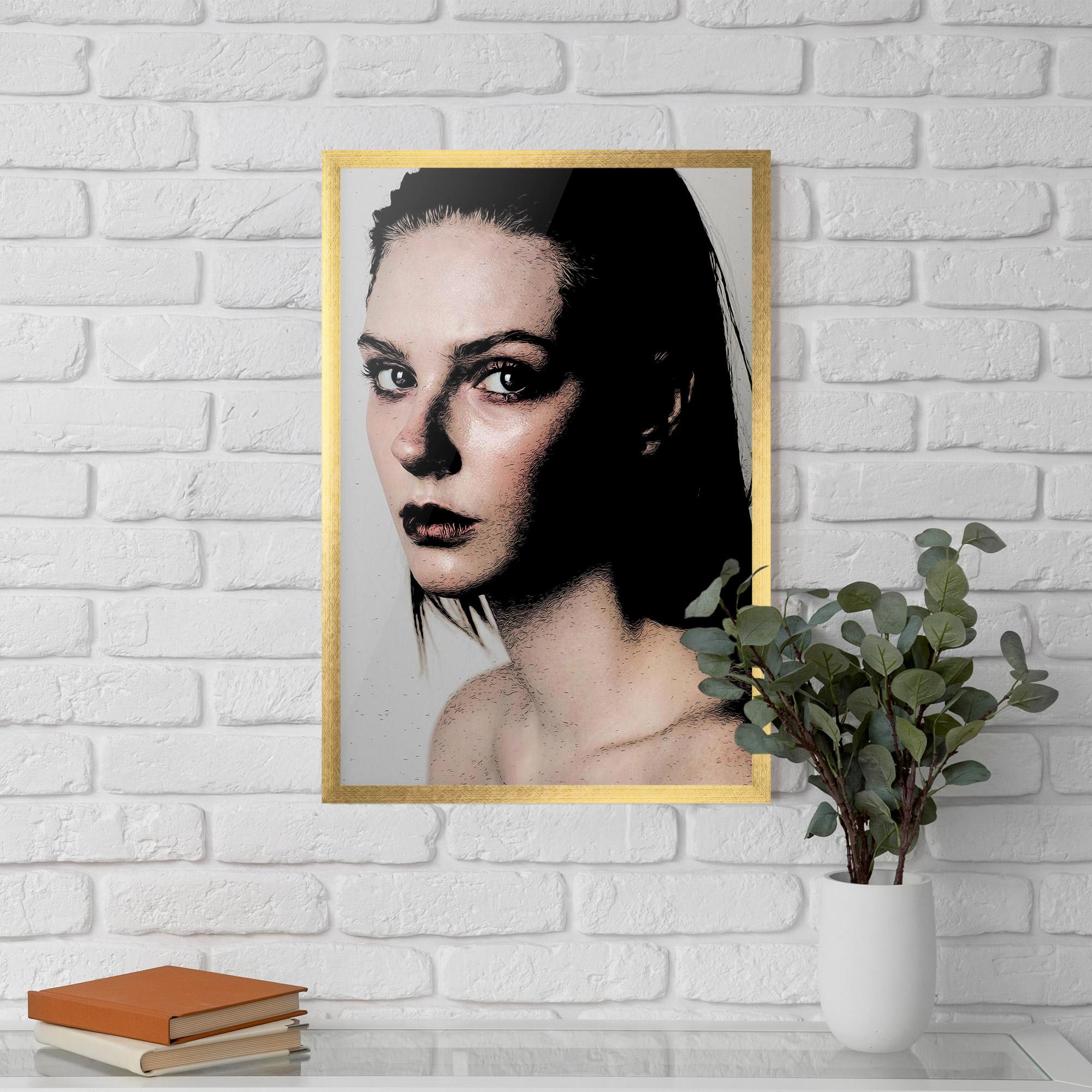Gerahmte Poster Big Eyes Portrait mockup 5