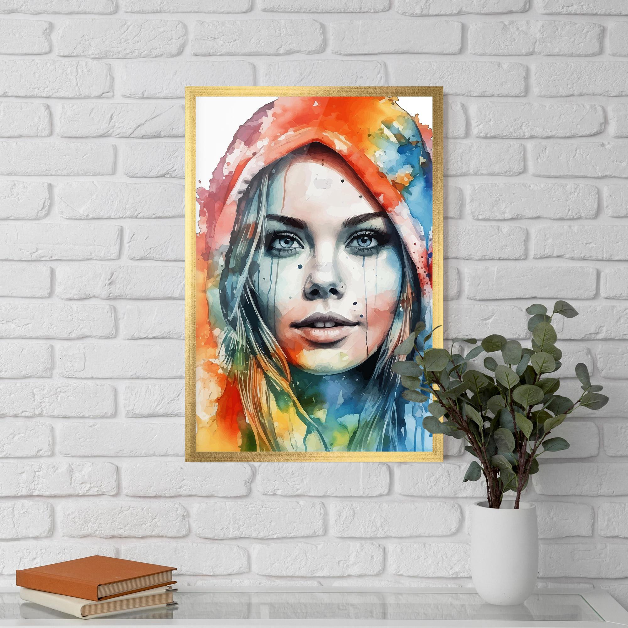 Gerahmte Poster Colorful Portrait Art mockup 5