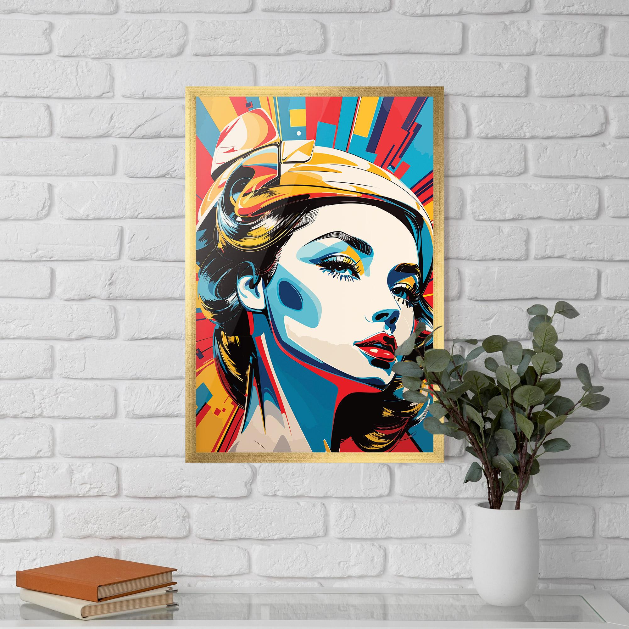 Gerahmte Poster Colorful Portrait Lady mockup 5