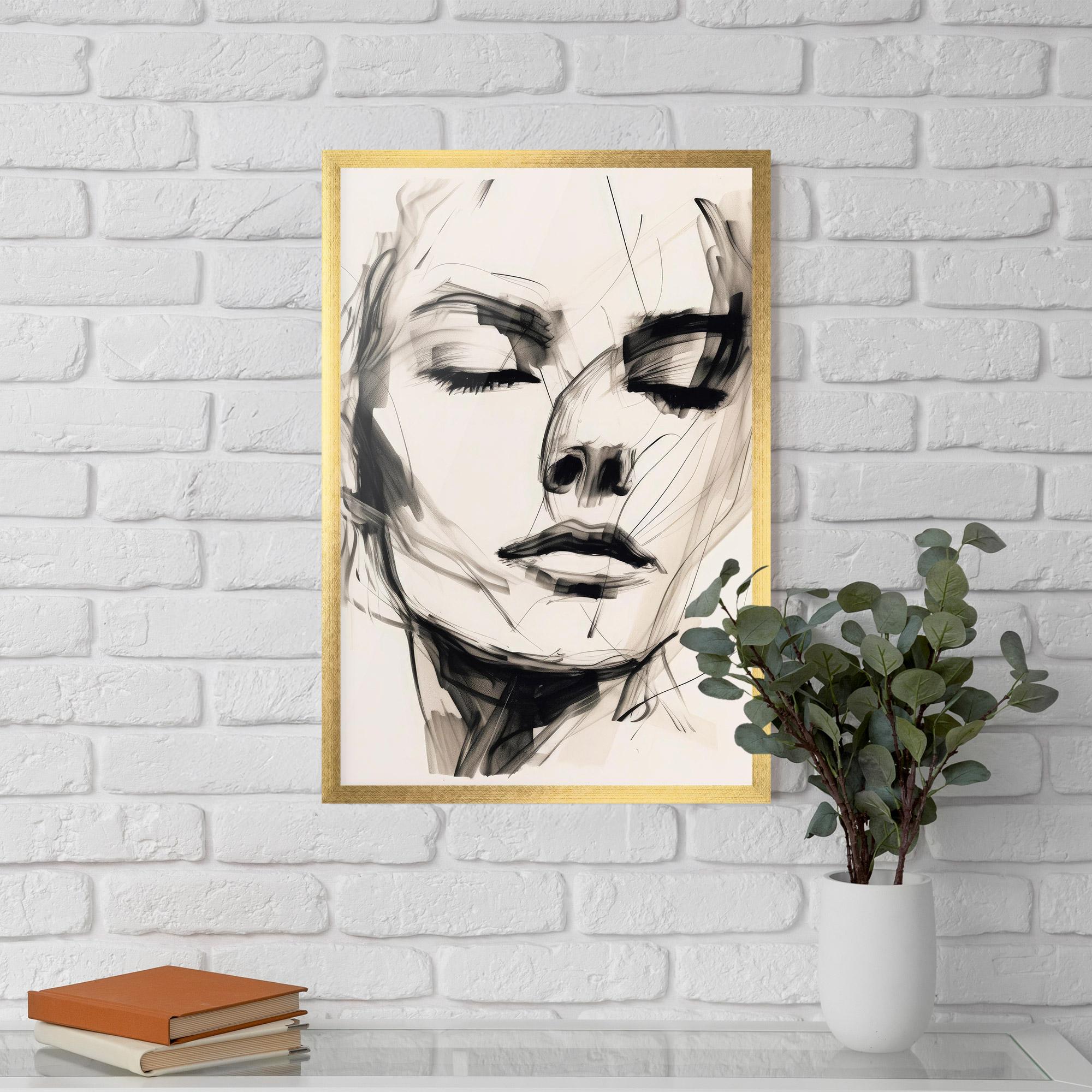 Gerahmte Poster Continuous Line Woman mockup 5