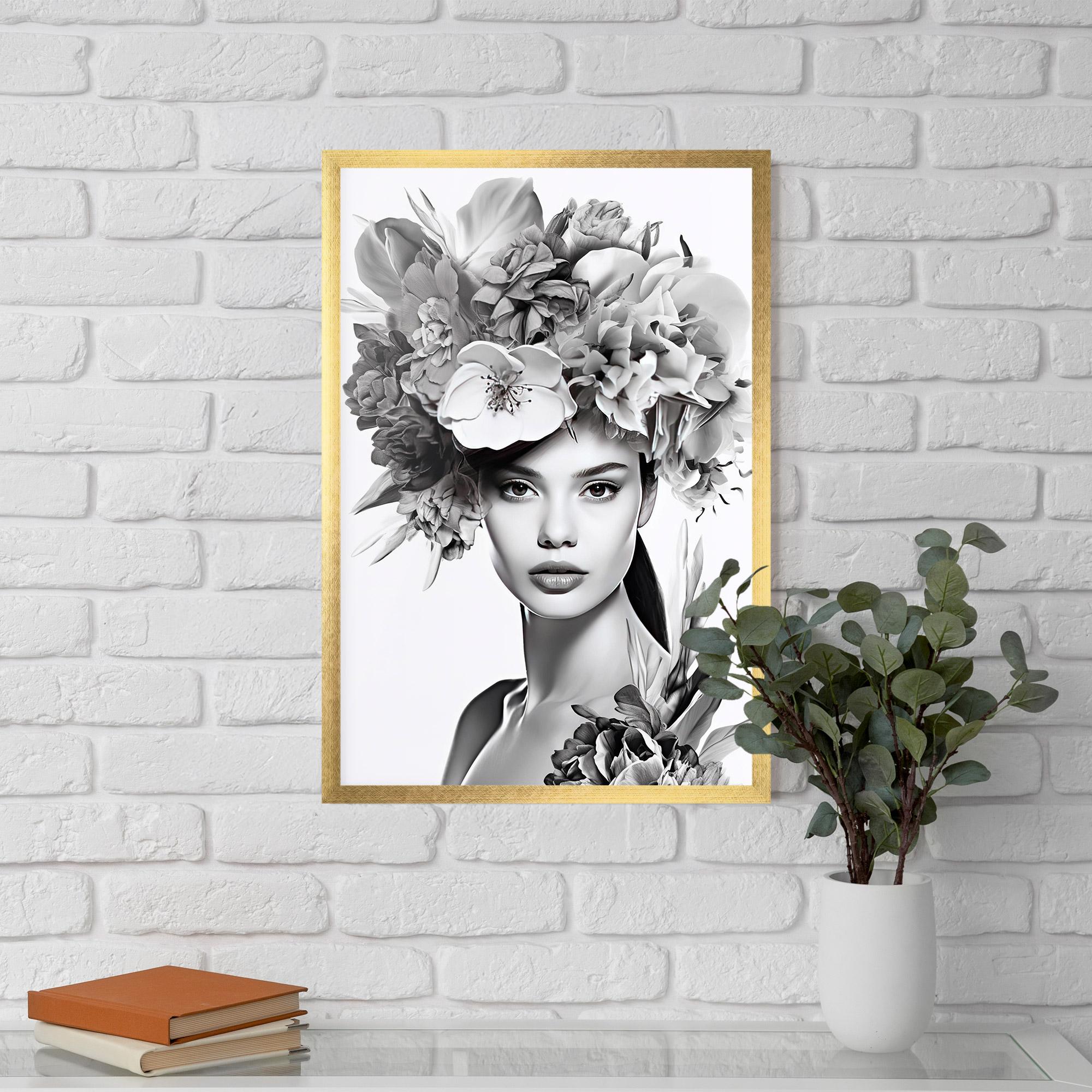 Gerahmte Poster Flower Crown Woman mockup 5