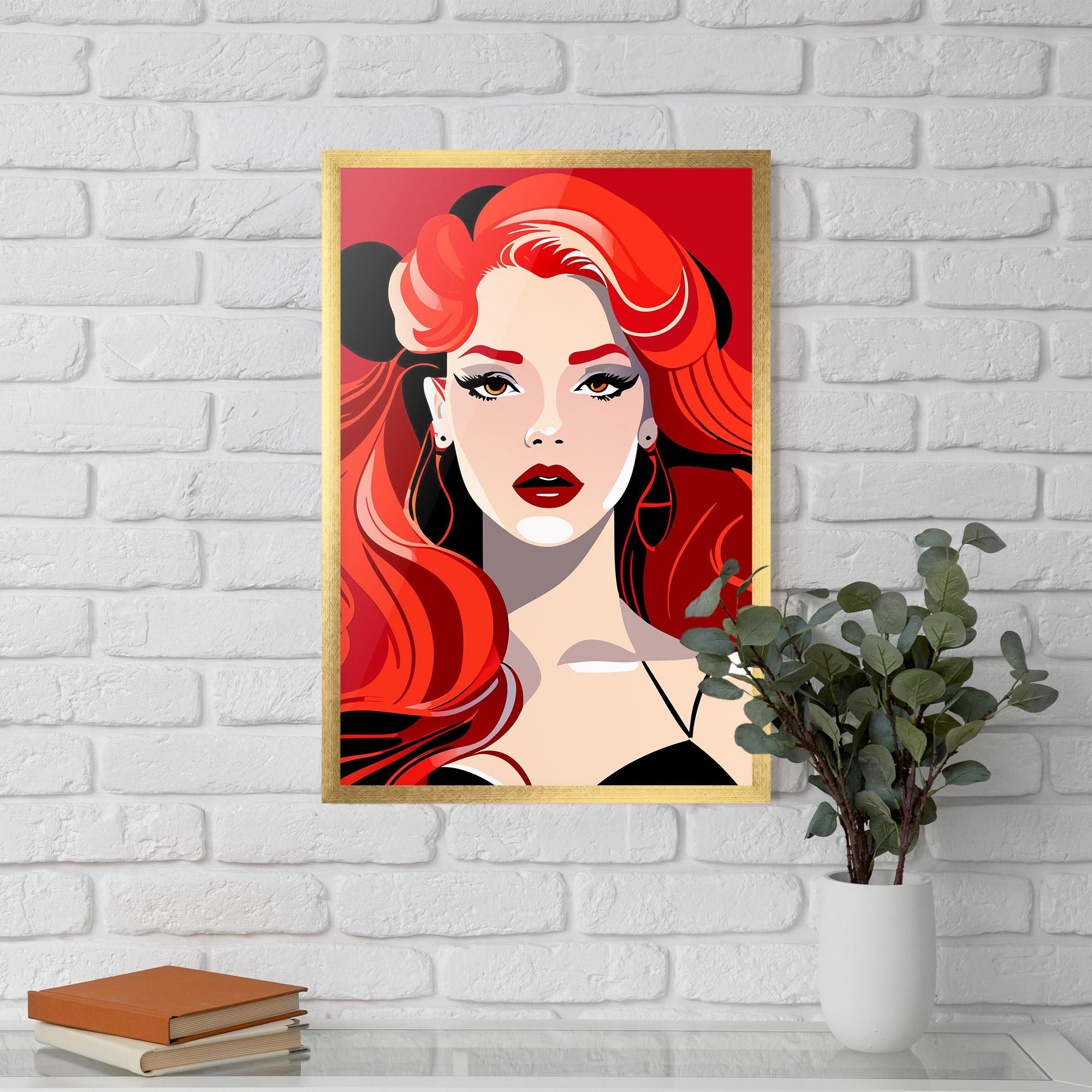 Gerahmte Poster Red Hair Portrait mockup 5