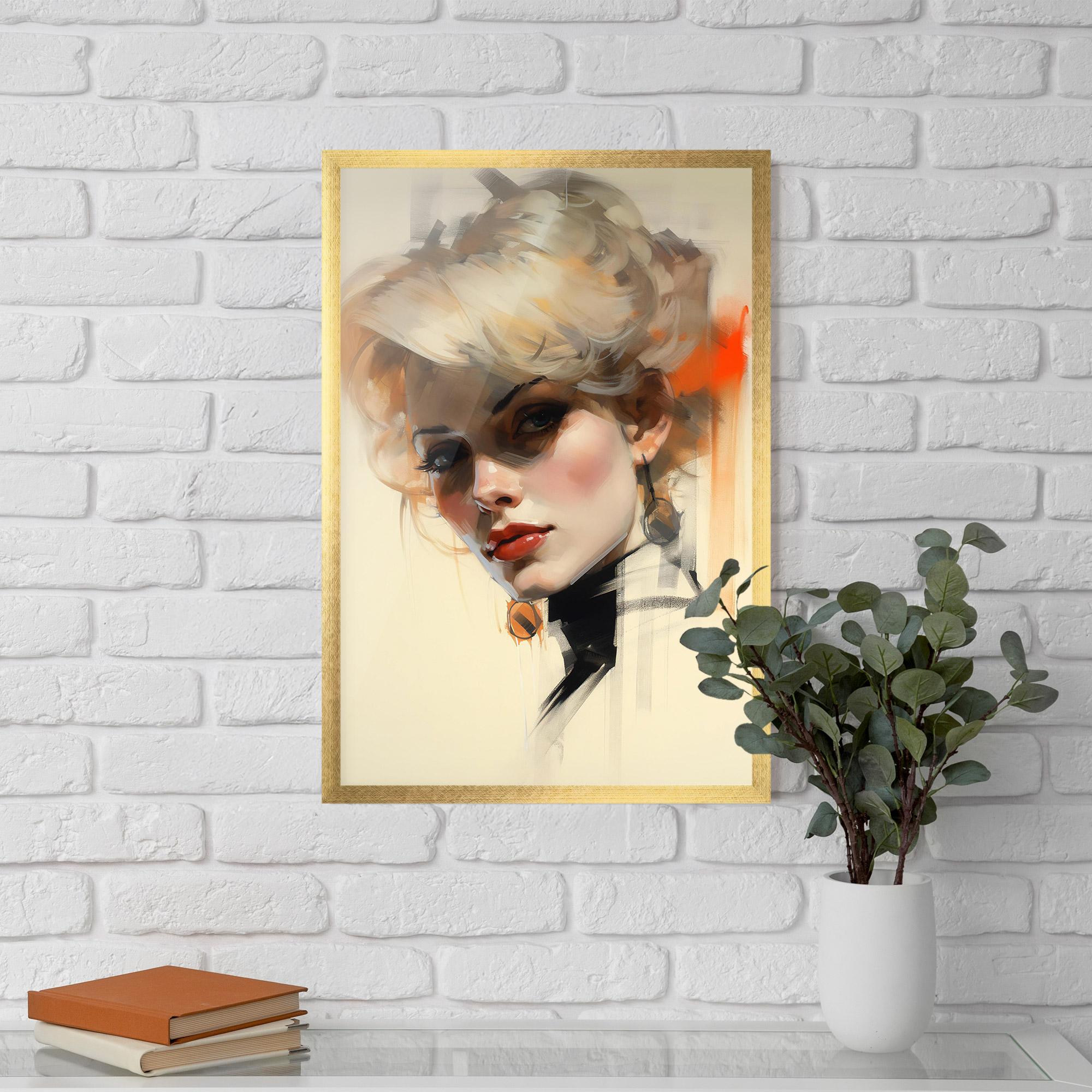 Gerahmte Poster Rockabilly Blonde Girl mockup 5