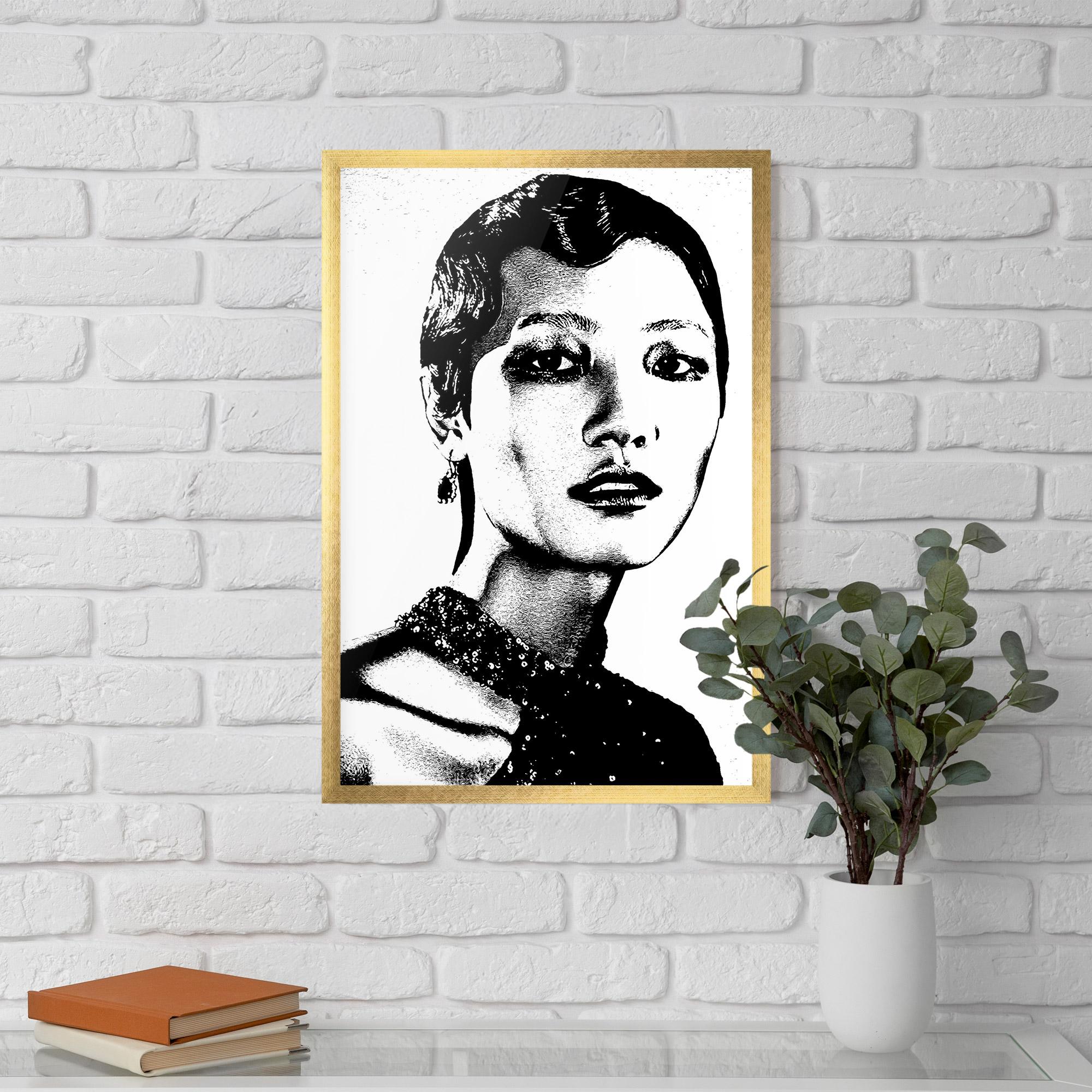Gerahmte Poster White Black Portrait mockup 5